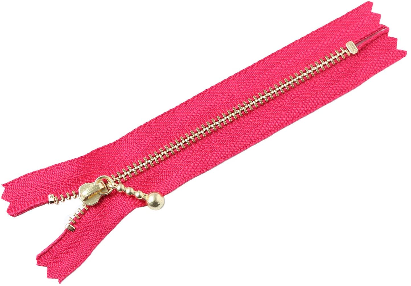 日本紐釦貿易 Y.K.K 玉付ファスナー ゴールド 12cm 10本 マゼンタ 3G12-817 (ご注文単位1束)【直送品】