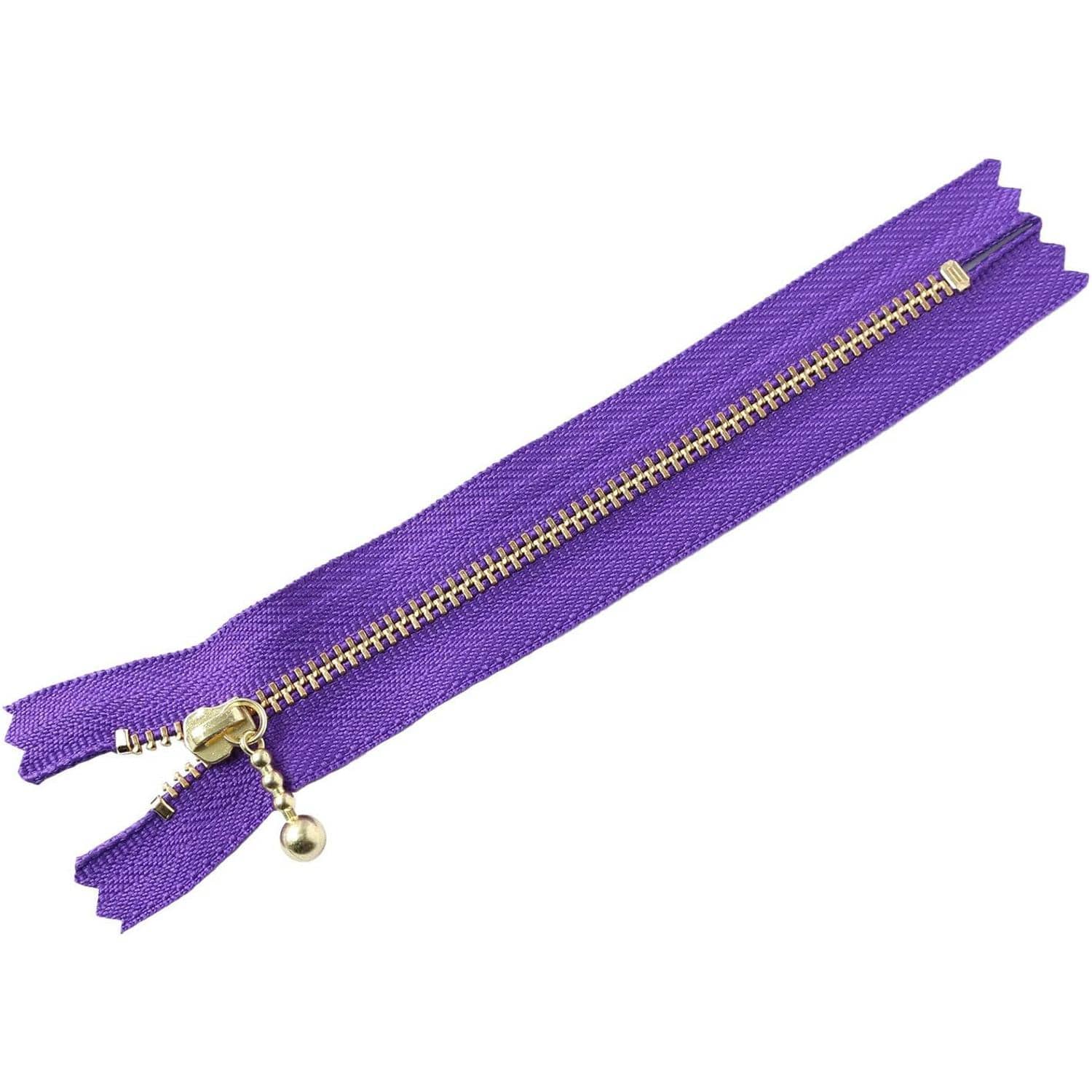 日本紐釦貿易 Y.K.K 玉付ファスナー ゴールド 14cm 10本 パープル 3G14-218 (ご注文単位1束)【直送品】