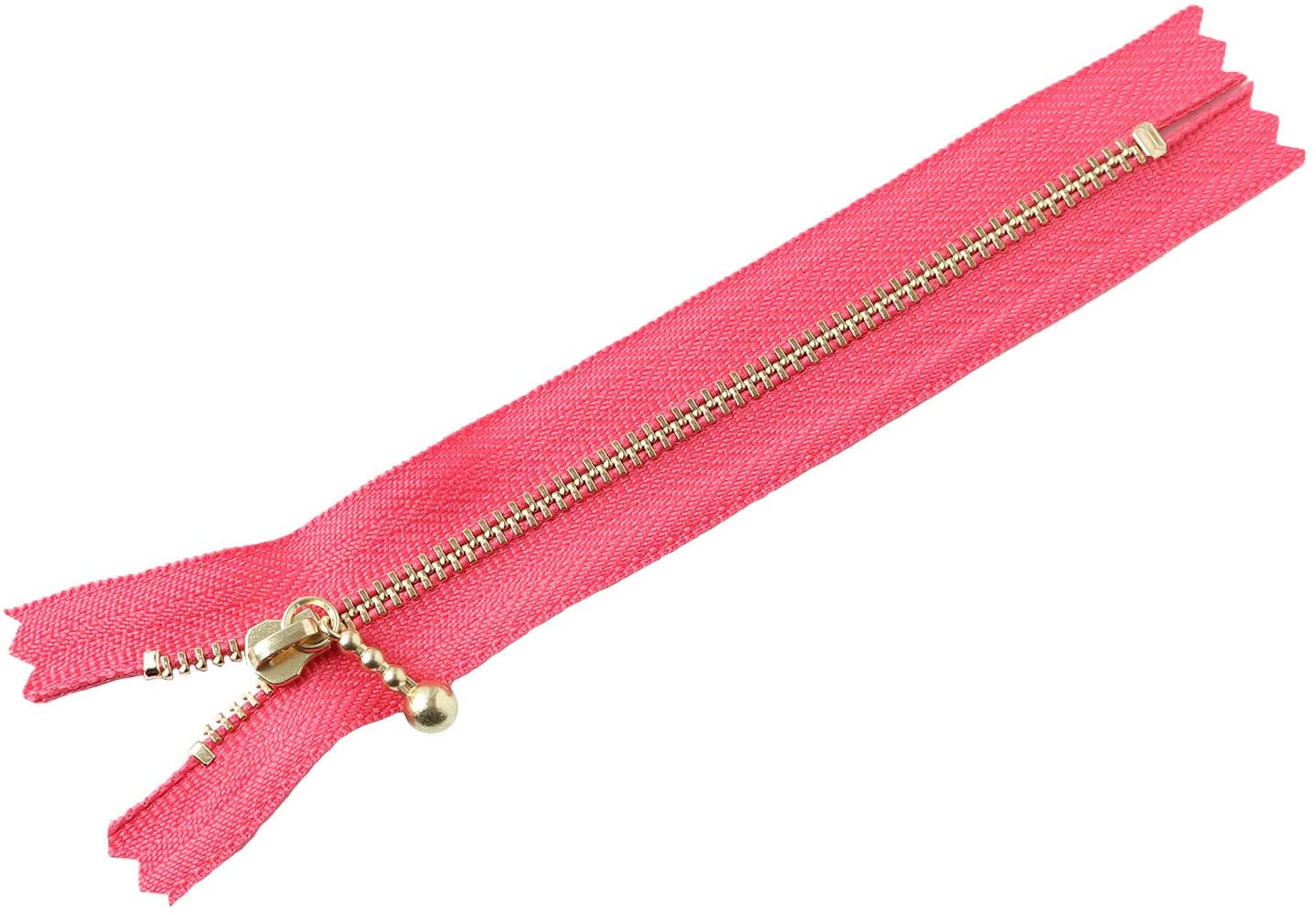 日本紐釦貿易 Y.K.K 玉付ファスナー ゴールド 14cm 10本 チェリーピンク 3G14-517 (ご注文単位1束)【直送品】
