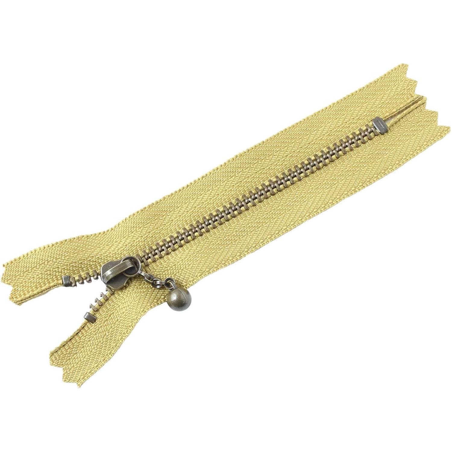 日本紐釦貿易 Y.K.K 玉付ファスナー アンティークゴールド 10cm 10本 イエローグリーン 3GKB10-510 (ご注文単位1束)【直送品】