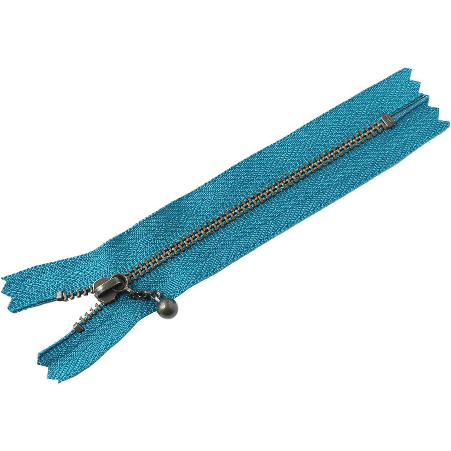 日本紐釦貿易 Y.K.K 玉付ファスナー アンティークゴールド 12cm 10本 マリンブルー 3GKB12-020 (ご注文単位1束)【直送品】