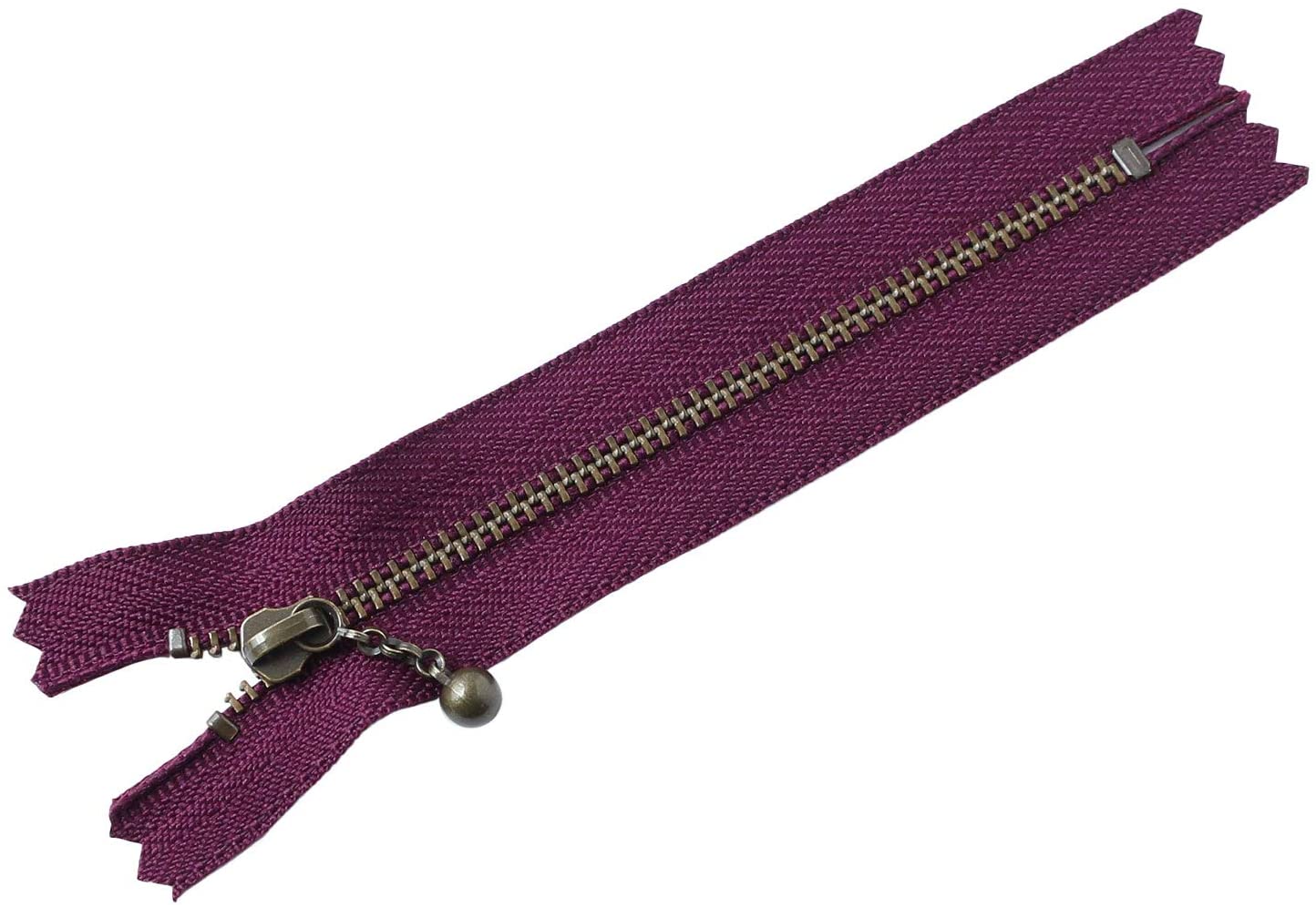 日本紐釦貿易 Y.K.K 玉付ファスナー アンティークゴールド 12cm 10本 マットパープル 3GKB12-230 (ご注文単位1束)【直送品】