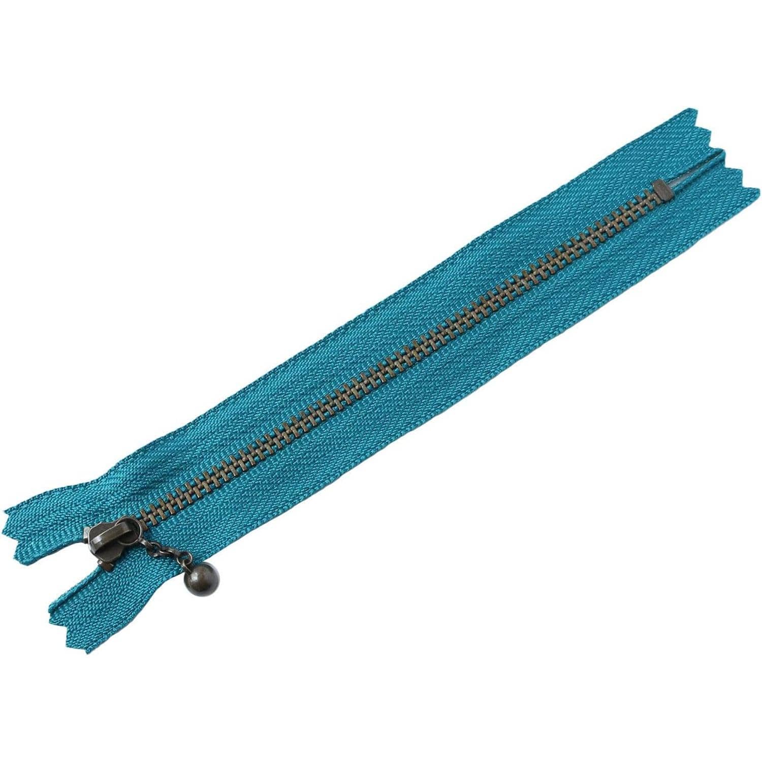 日本紐釦貿易 Y.K.K 玉付ファスナー アンティークゴールド 14cm 10本 マリンブルー 3GKB14-020 (ご注文単位1束)【直送品】