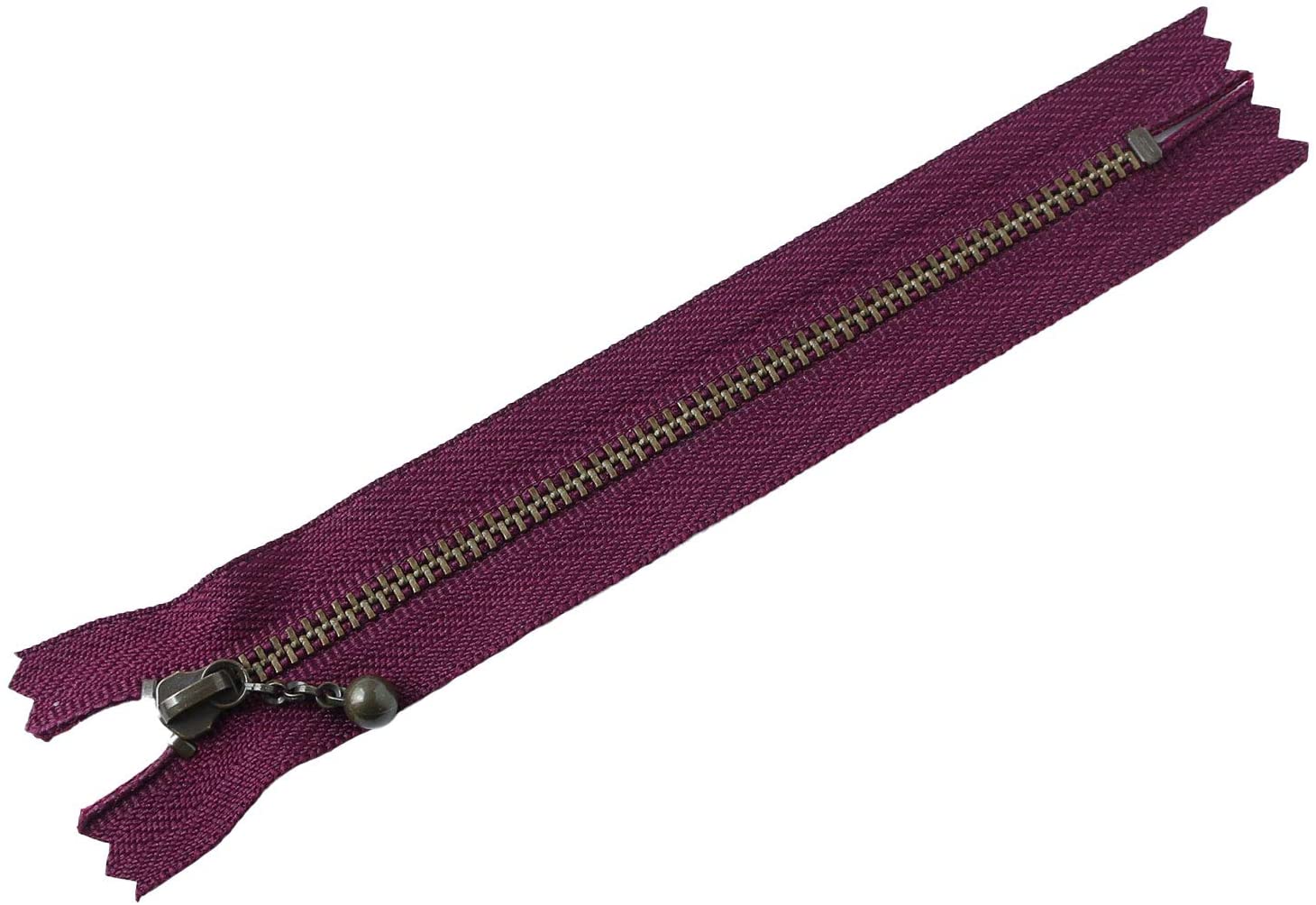 日本紐釦貿易 Y.K.K 玉付ファスナー アンティークゴールド 14cm 10本 マットパープル 3GKB14-230 (ご注文単位1束)【直送品】