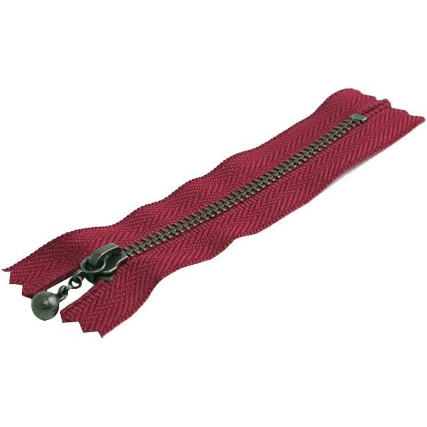 日本紐釦貿易 Y.K.K 玉付ファスナー 16cm 10本入 エンジ 3GKB16-520 （ご注文単位1束）【直送品】