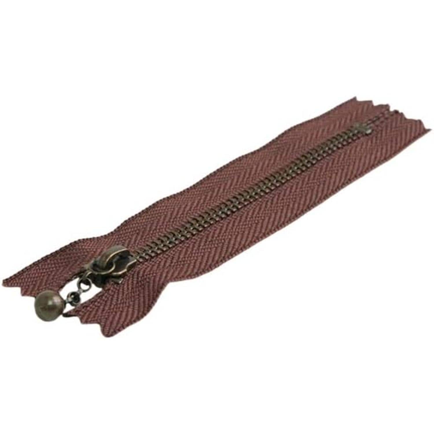 日本紐釦貿易 Y.K.K 玉付ファスナー 16cm 10本入 中茶 3GKB16-568 （ご注文単位1束）【直送品】