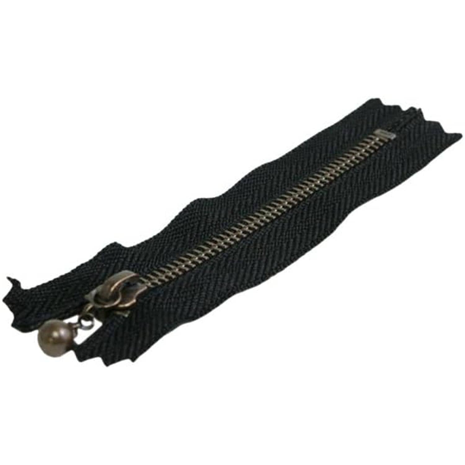 日本紐釦貿易 Y.K.K 玉付ファスナー 16cm 10本入 黒 3GKB16-580 （ご注文単位1束）【直送品】