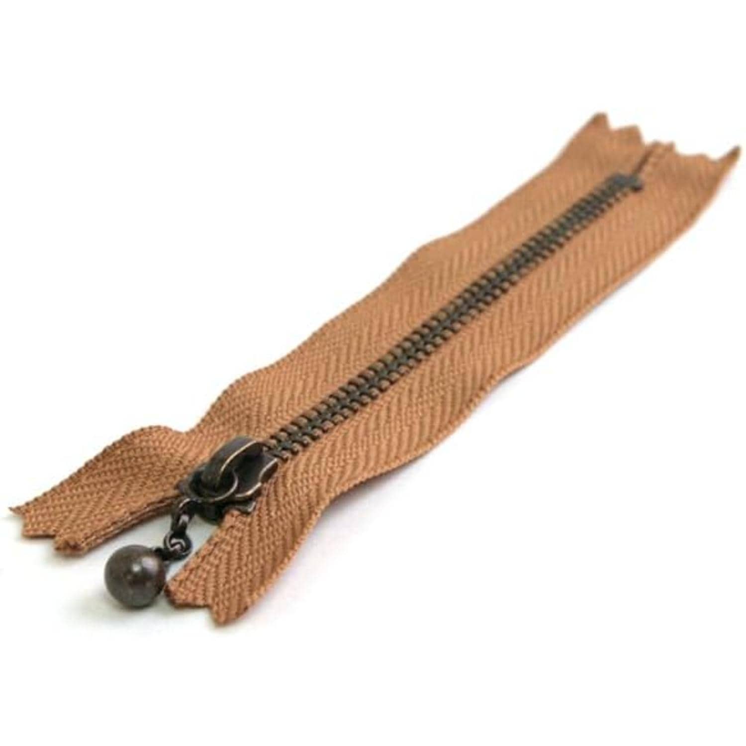 日本紐釦貿易 Y.K.K 玉付ファスナー 18cm 10本入 マスタード 3GKB18-508 （ご注文単位1束）【直送品】