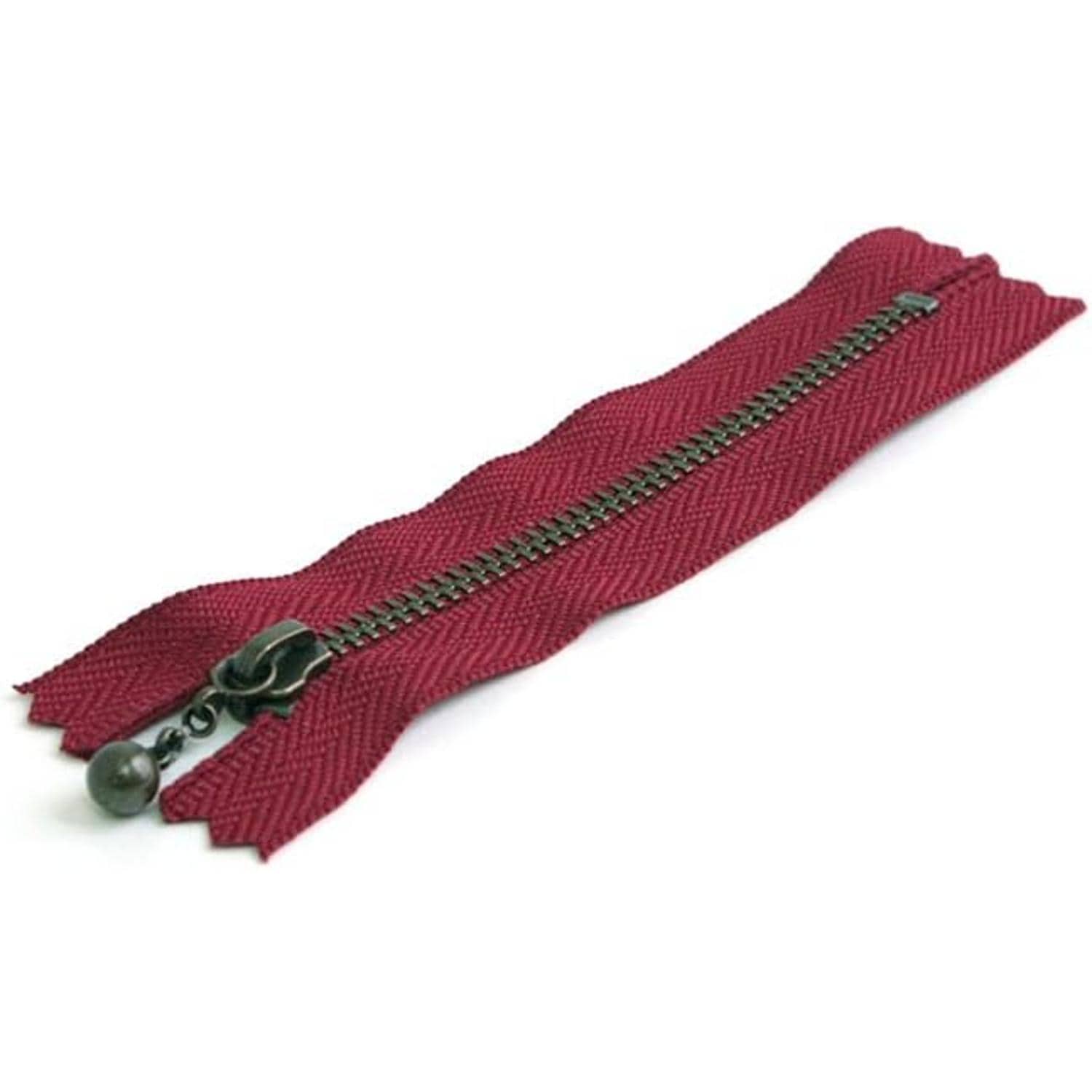 日本紐釦貿易 Y.K.K 玉付ファスナー 18cm 10本入 エンジ 3GKB18-520 （ご注文単位1束）【直送品】