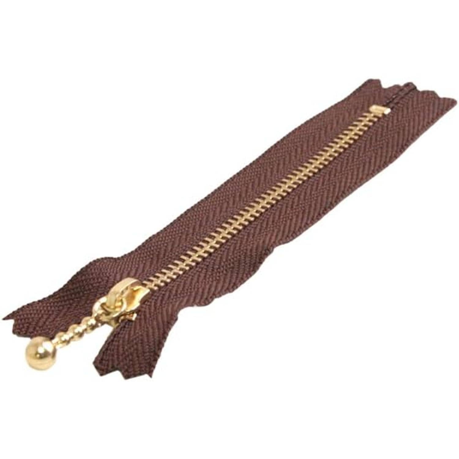 日本紐釦貿易 Y.K.K 玉付ファスナー 12cm 10本入 中茶 3G12-568 （ご注文単位1束）【直送品】