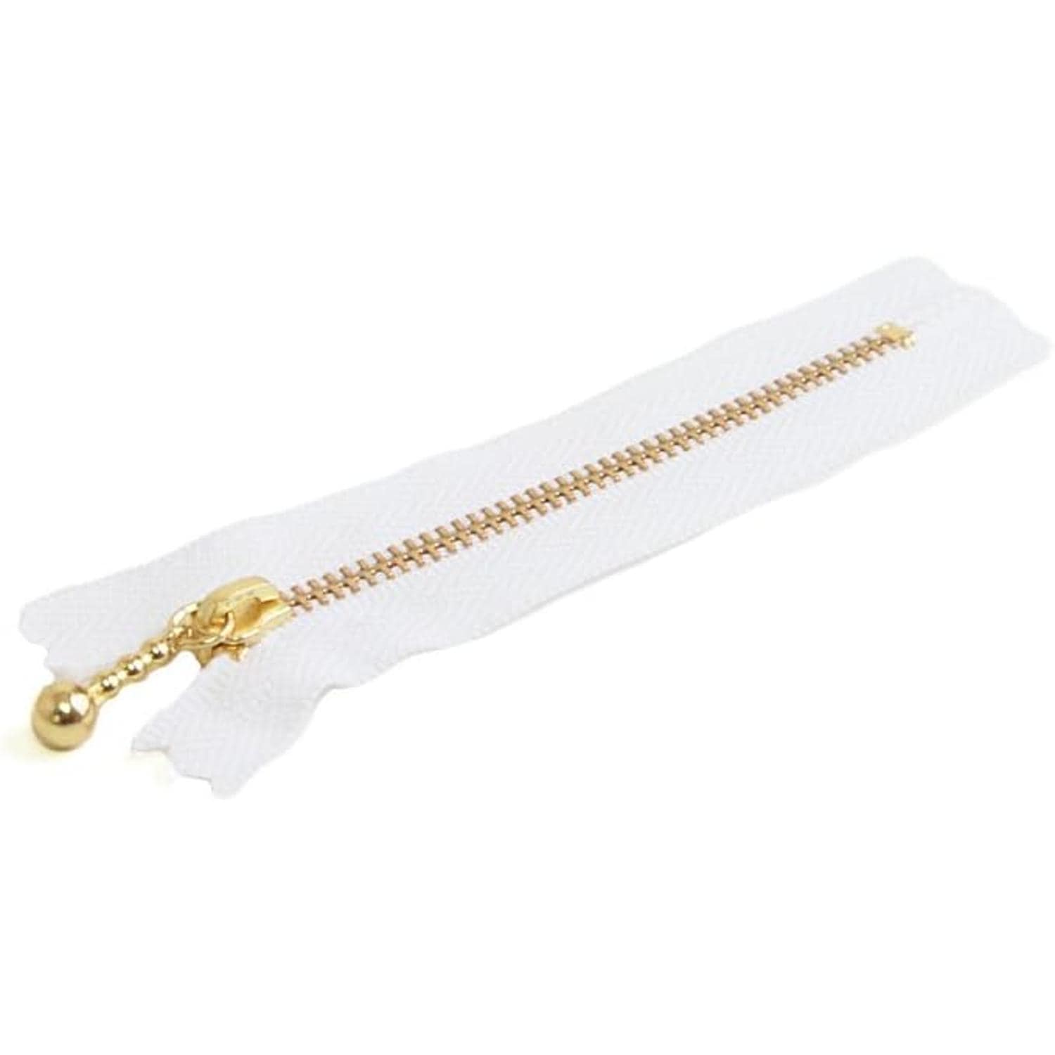 日本紐釦貿易 Y.K.K 玉付ファスナー 14cm 10本入 白 3G14-501 （ご注文単位1束）【直送品】