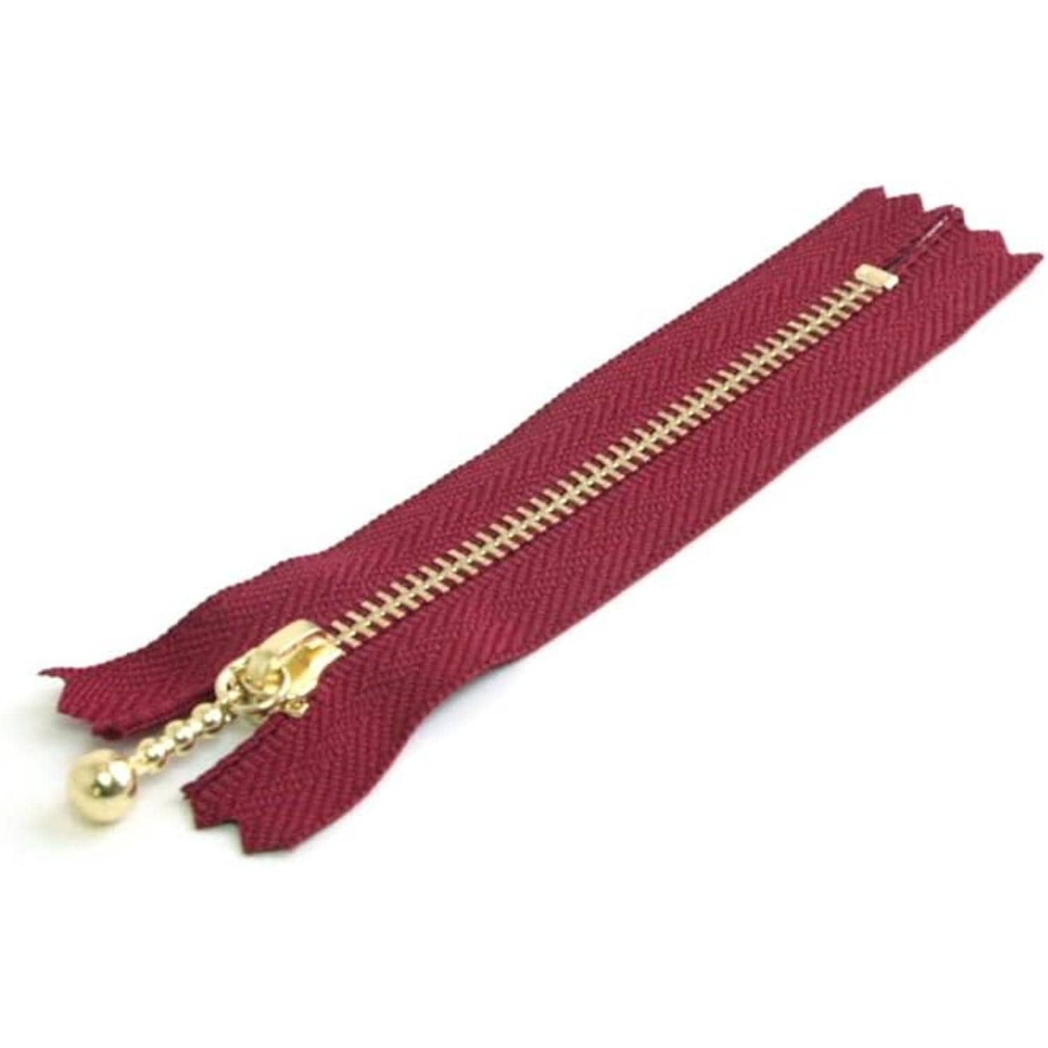 日本紐釦貿易 Y.K.K 玉付ファスナー 16cm 10本入 エンジ 3G16-520 (ご注文単位1束)【直送品】