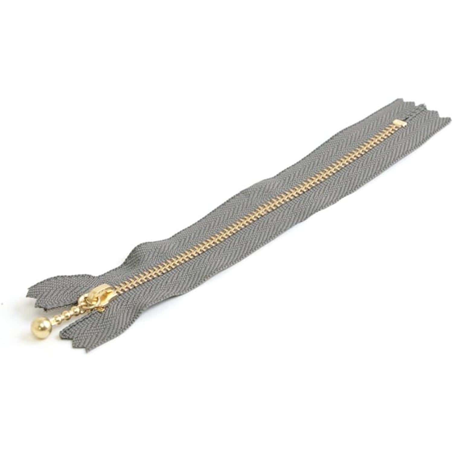 日本紐釦貿易 Y.K.K 玉付ファスナー 20cm 10本入 グレー 3G20-576 （ご注文単位1束）【直送品】