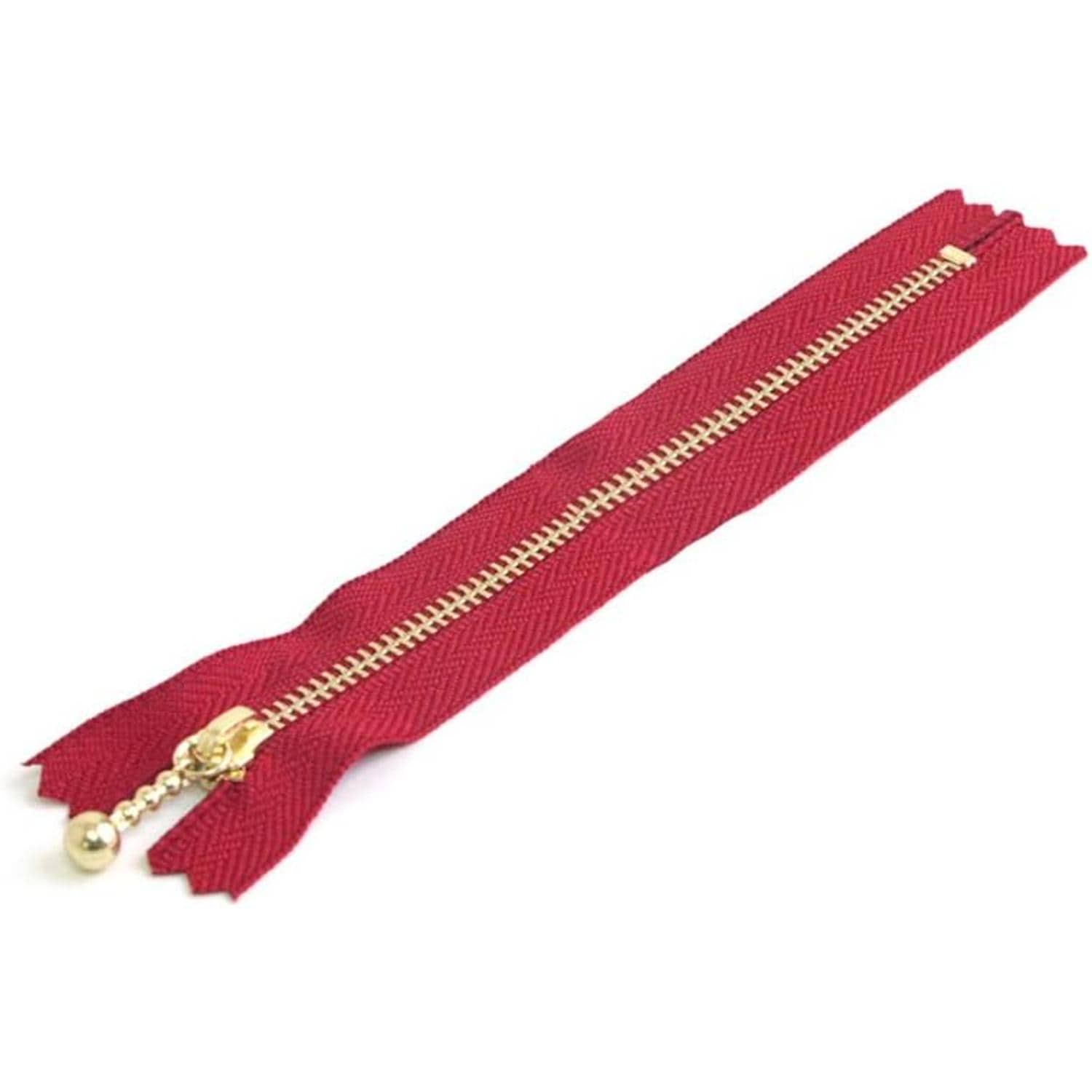 日本紐釦貿易 Y.K.K 玉付ファスナー 25cm 10本入 赤 3G25-519 （ご注文単位1束）【直送品】