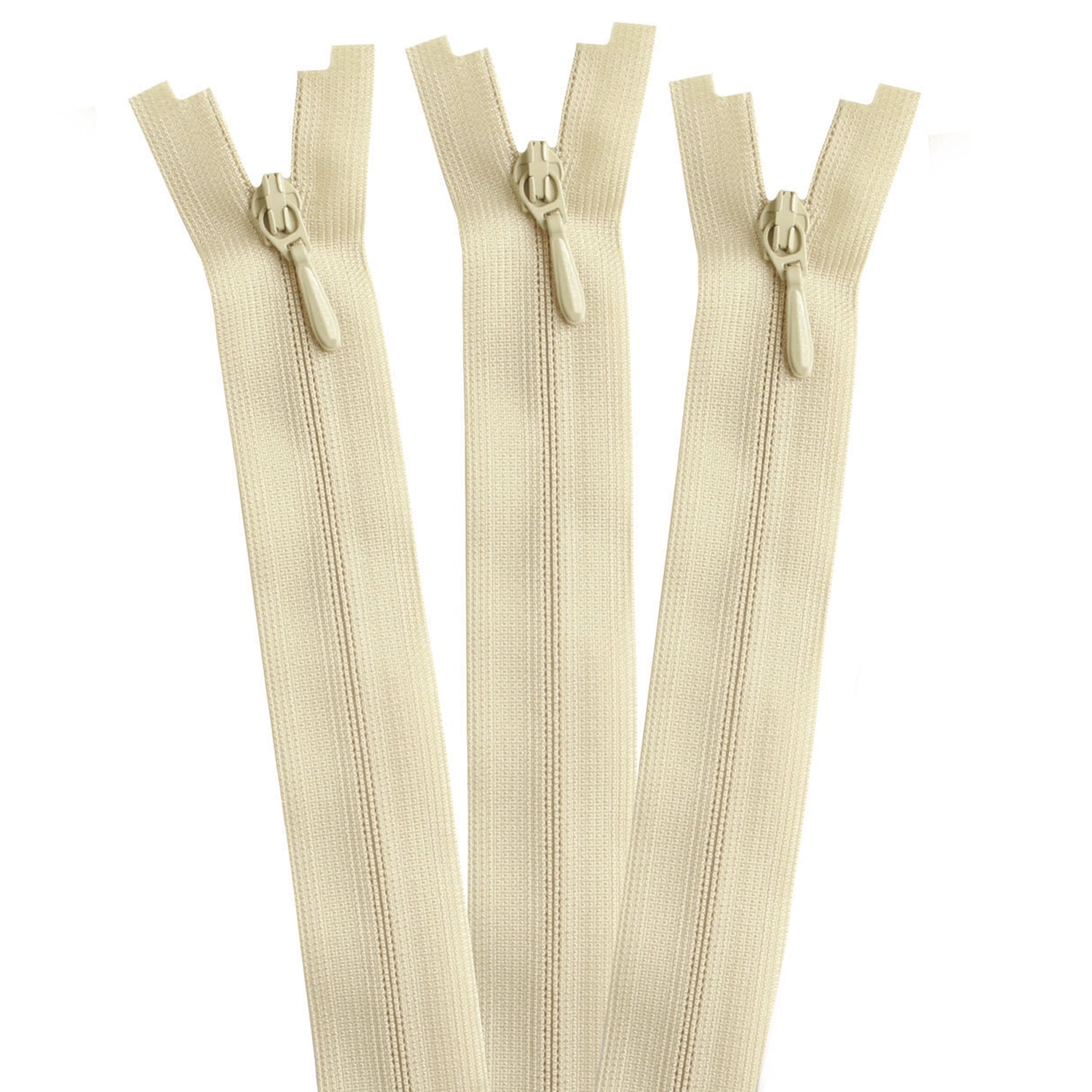 日本紐釦貿易 Y.K.K 裏使い コイルオープンファスナー 56cm 同色3本入 col.010 サンドベージュ 3COR56-010 （ご注文単位1束）【直送品】