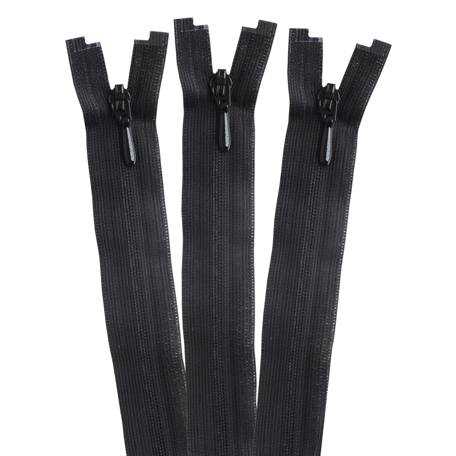 日本紐釦貿易 Y.K.K 裏使い コイルオープンファスナー 56cm 同色3本入 col.580 ブラック 3COR56-580 （ご注文単位1束）【直送品】