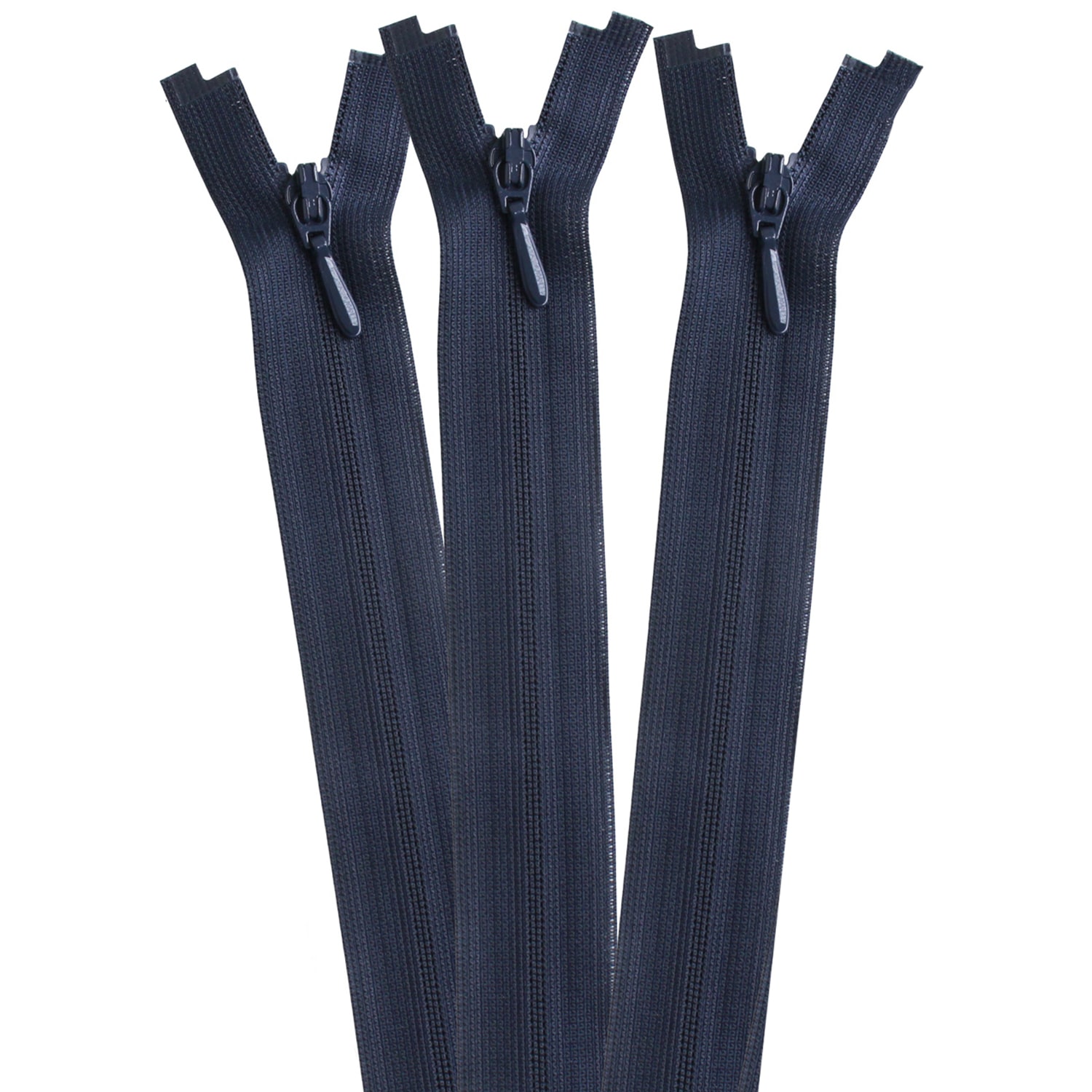 日本紐釦貿易 Y.K.K 裏使い コイルオープンファスナー 56cm 同色3本入 col.560 紺 3COR56-560 （ご注文単位1束）【直送品】