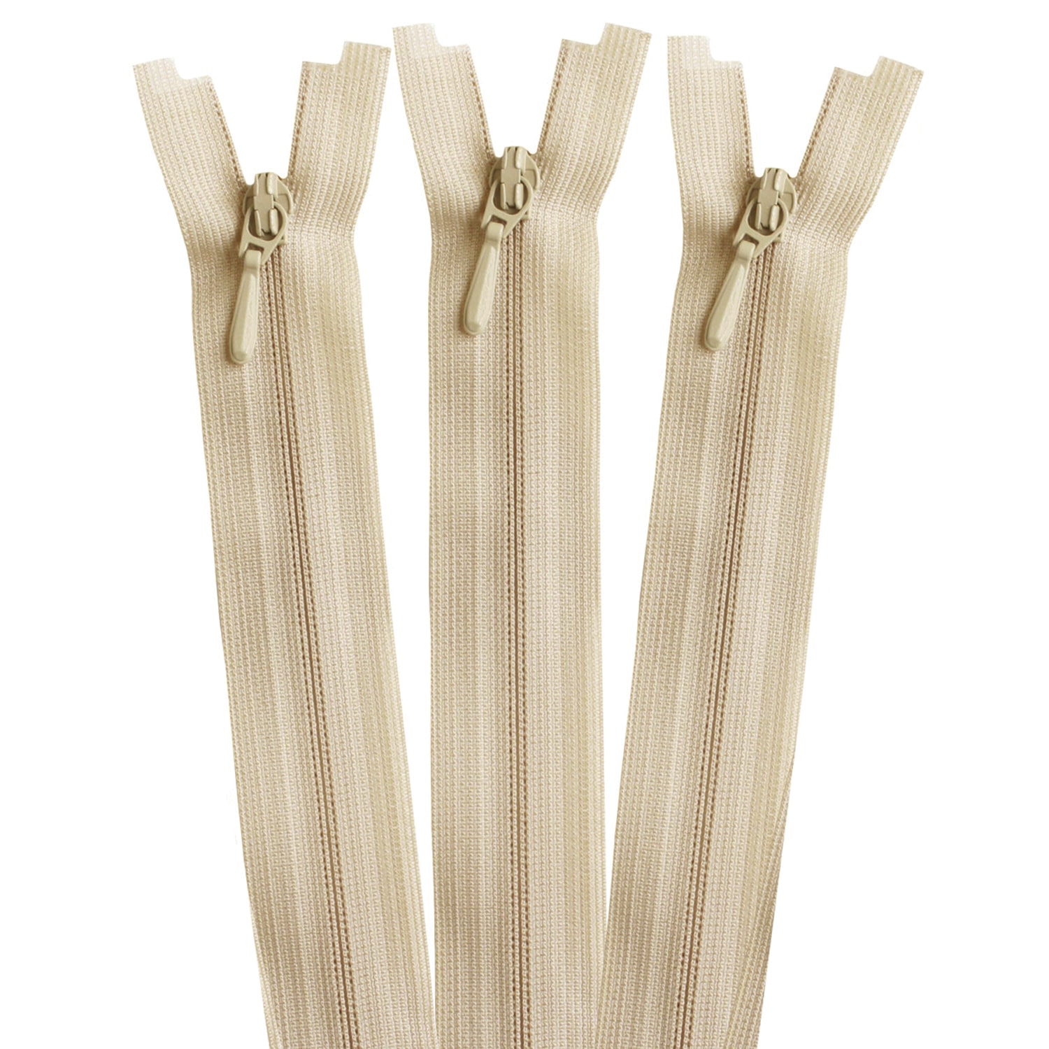 日本紐釦貿易 Y.K.K 裏使い コイルオープンファスナー 56cm 同色3本入 col.573 ベージュ 3COR56-573 （ご注文単位1束）【直送品】