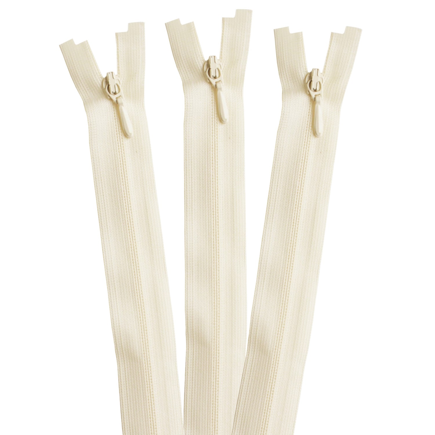 日本紐釦貿易 Y.K.K 裏使い コイルオープンファスナー 56cm 同色3本入 col.801 生成 3COR56-801 （ご注文単位1束）【直送品】