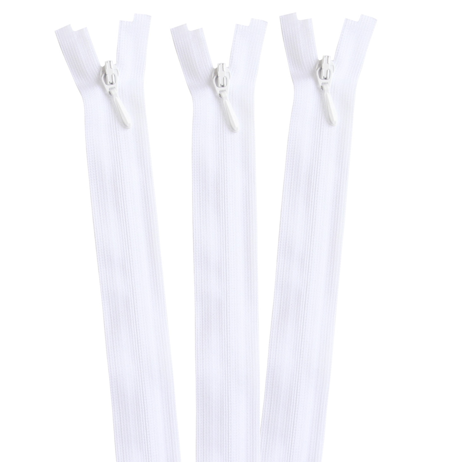 日本紐釦貿易 Y.K.K 裏使い コイルオープンファスナー 56cm 同色3本入 col.501 白 3COR56-501 （ご注文単位1束）【直送品】