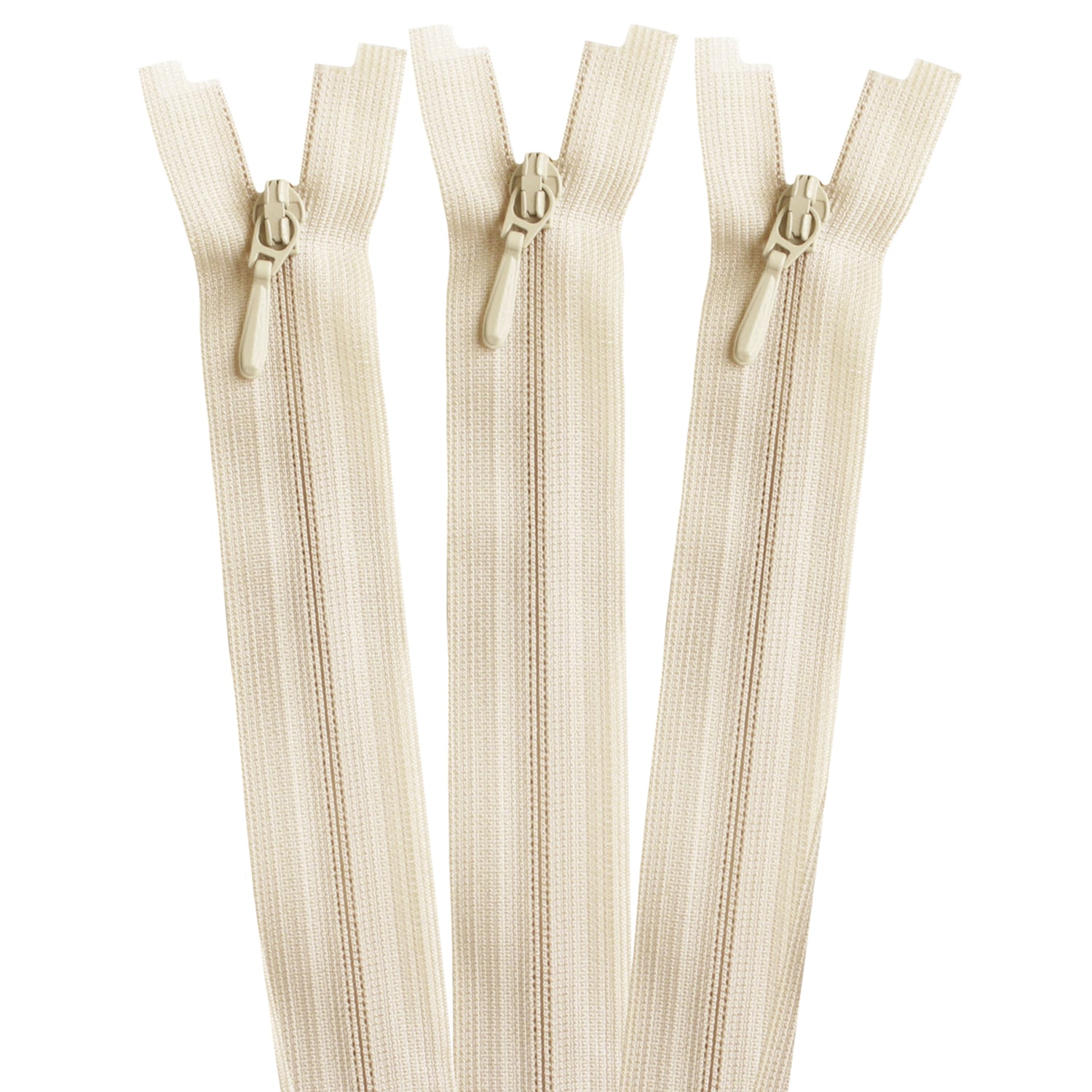 日本紐釦貿易 Y.K.K 裏使い コイルオープンファスナー 56cm 同色3本入 col.572 ライトベージュ 3COR56-572 （ご注文単位1束）【直送品】