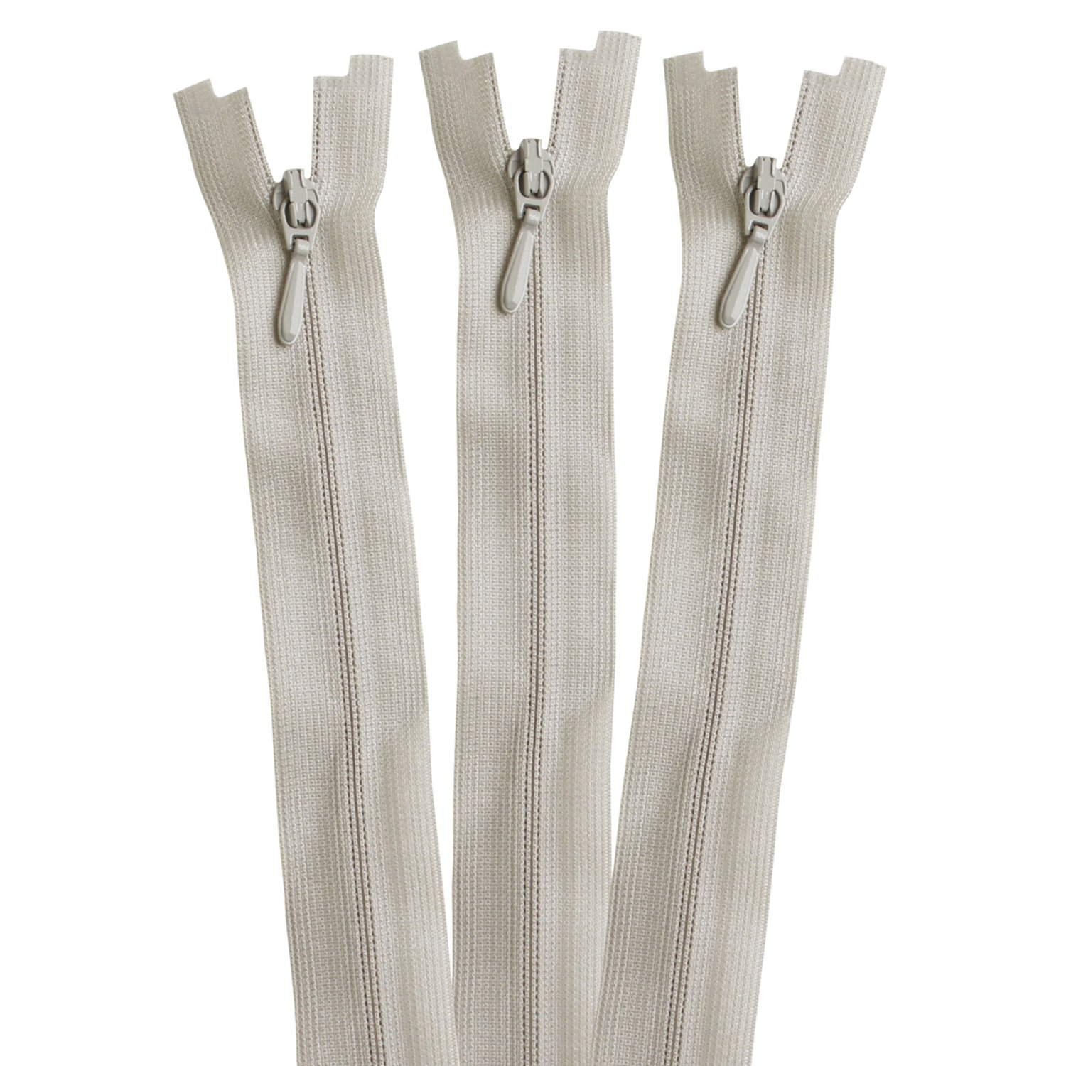 日本紐釦貿易 Y.K.K 裏使い コイルオープンファスナー 56cm 同色3本入 col.576 グレー 3COR56-576 （ご注文単位1束）【直送品】