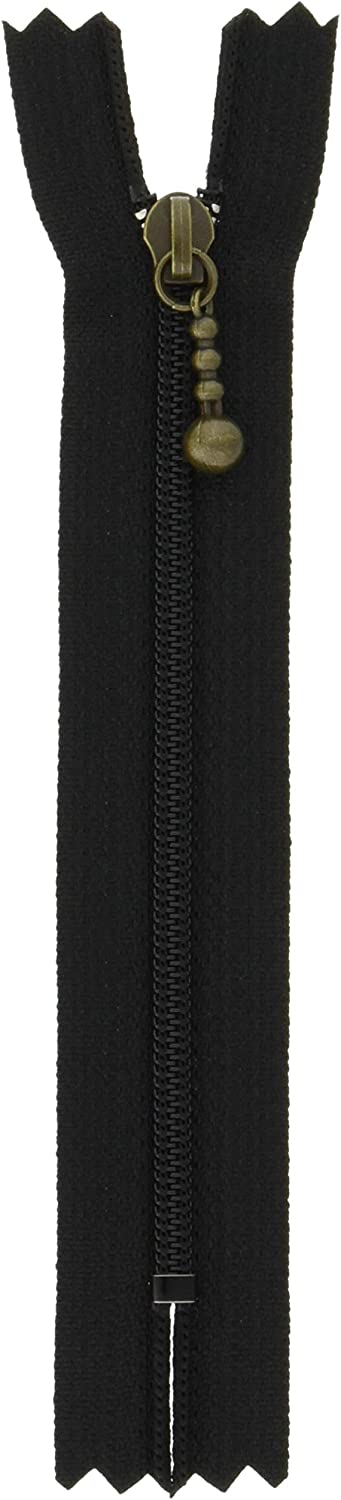 日本紐釦貿易 Y.K.K ポーチ用 コイルファスナー 12cm 10本入 黒 3CFB-12-580 （ご注文単位1束）【直送品】