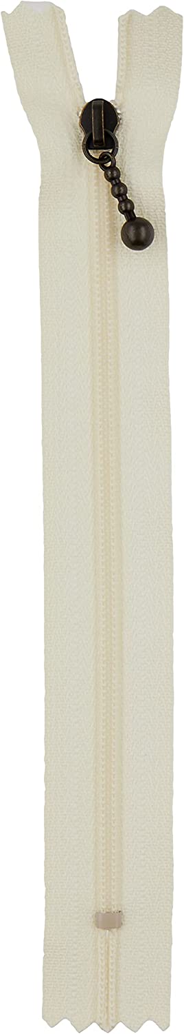 日本紐釦貿易 Y.K.K ポーチ用 コイルファスナー 16cm 10本入 生成 3CFB-16-801 （ご注文単位1束）【直送品】