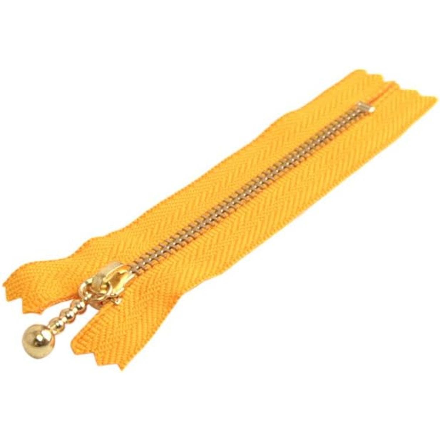 日本紐釦貿易 Y.K.K 玉付ファスナー 10cm 10本入 マリーゴールド 3G10-506 （ご注文単位1束）【直送品】