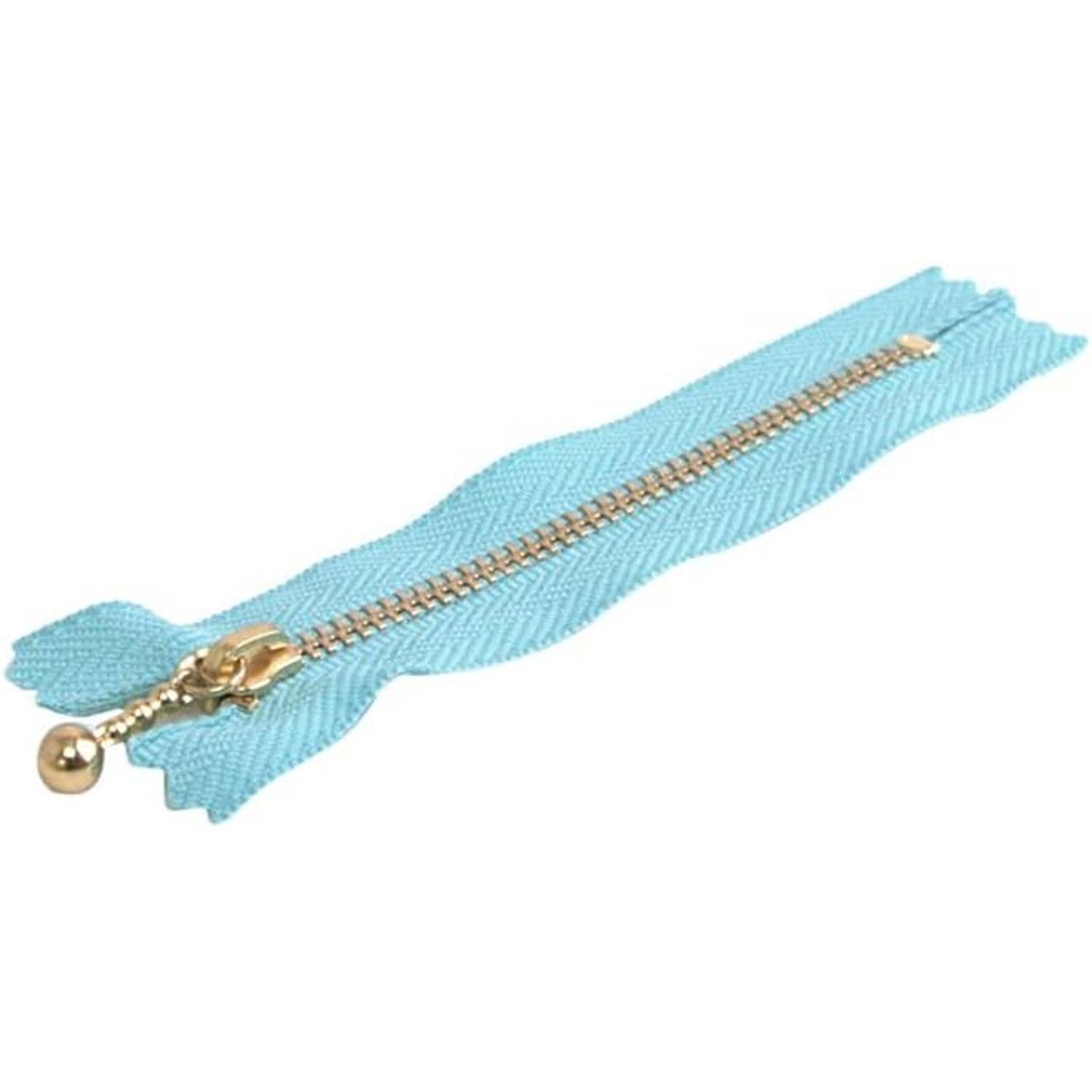 日本紐釦貿易 Y.K.K 玉付ファスナー 12cm 10本入 スカイブルー 3G12-544 （ご注文単位1束）【直送品】