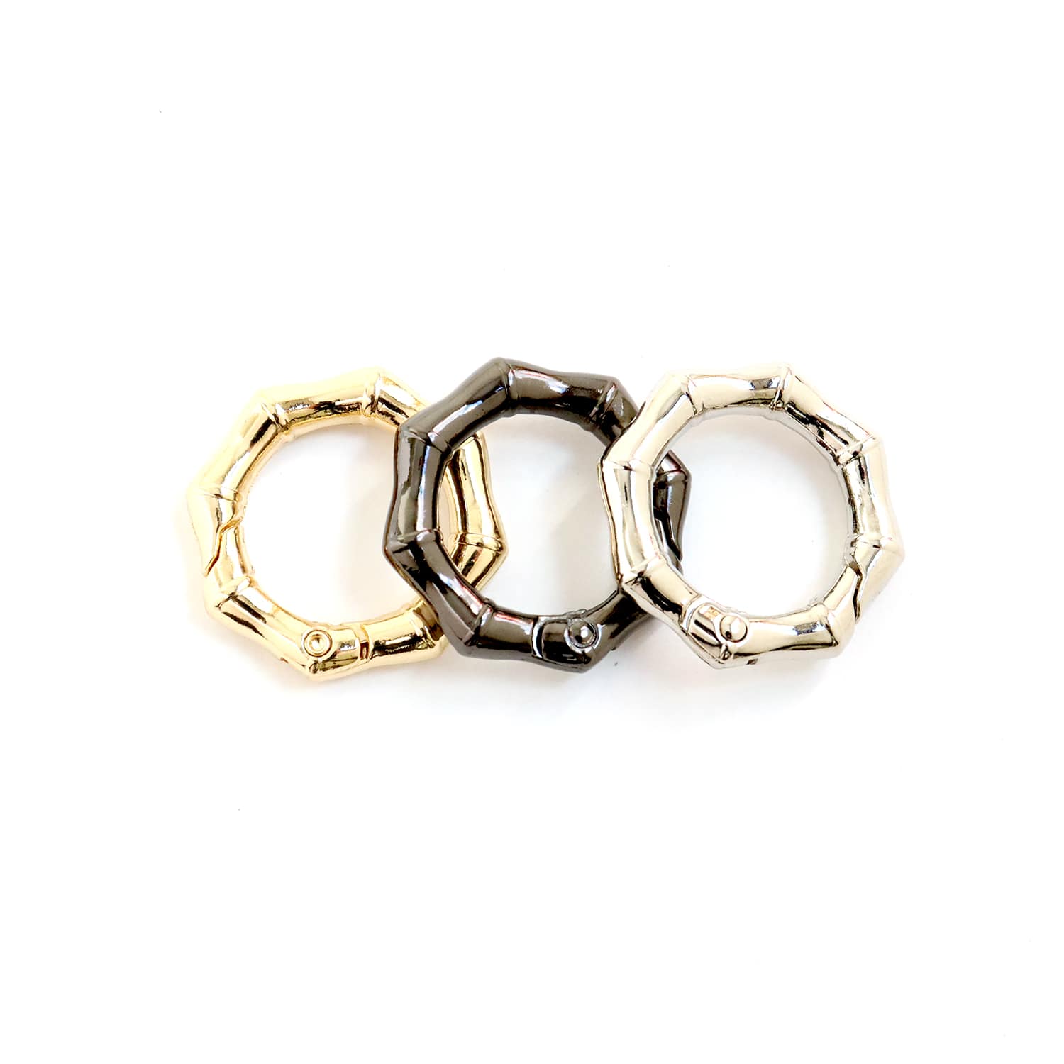 日本紐釦貿易 デザインカラビナ バンブータイプ 29mm 1個入 ブラックニッケル S27-305-29BN-1P (ご注文単位1個)【直送品】