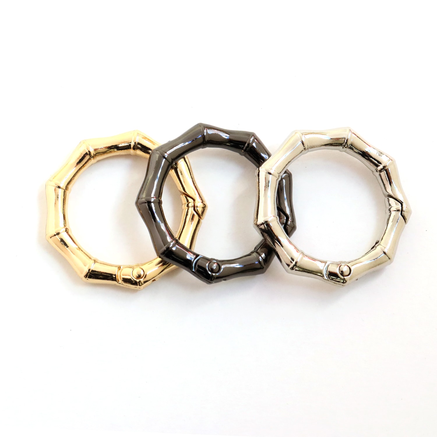 日本紐釦貿易 デザインカラビナ バンブータイプ 34mm 1個入 シルバー S27-305-34S-1P (ご注文単位1個)【直送品】