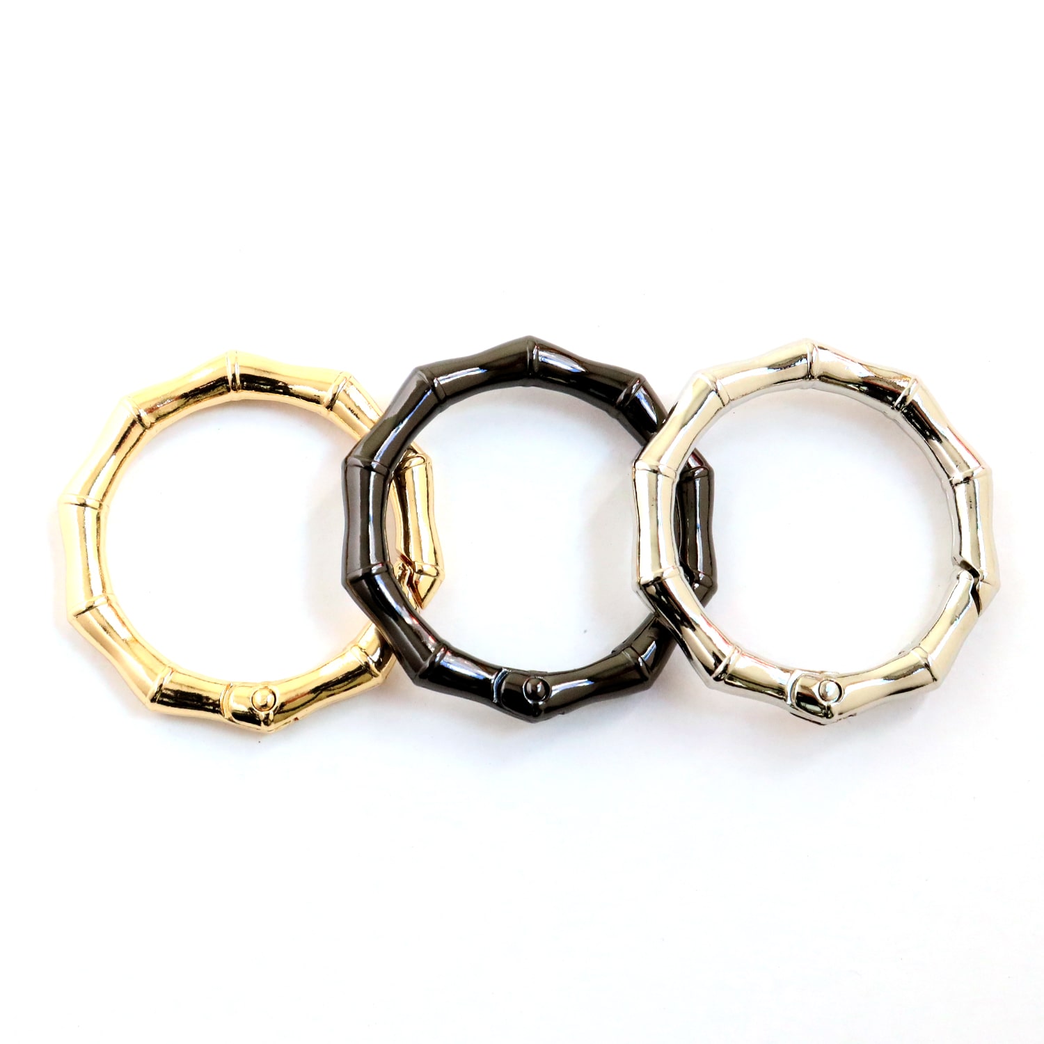 日本紐釦貿易 デザインカラビナ バンブータイプ 41mm 1個入 ブラックニッケル S27-305-41BN-1P (ご注文単位1個)【直送品】