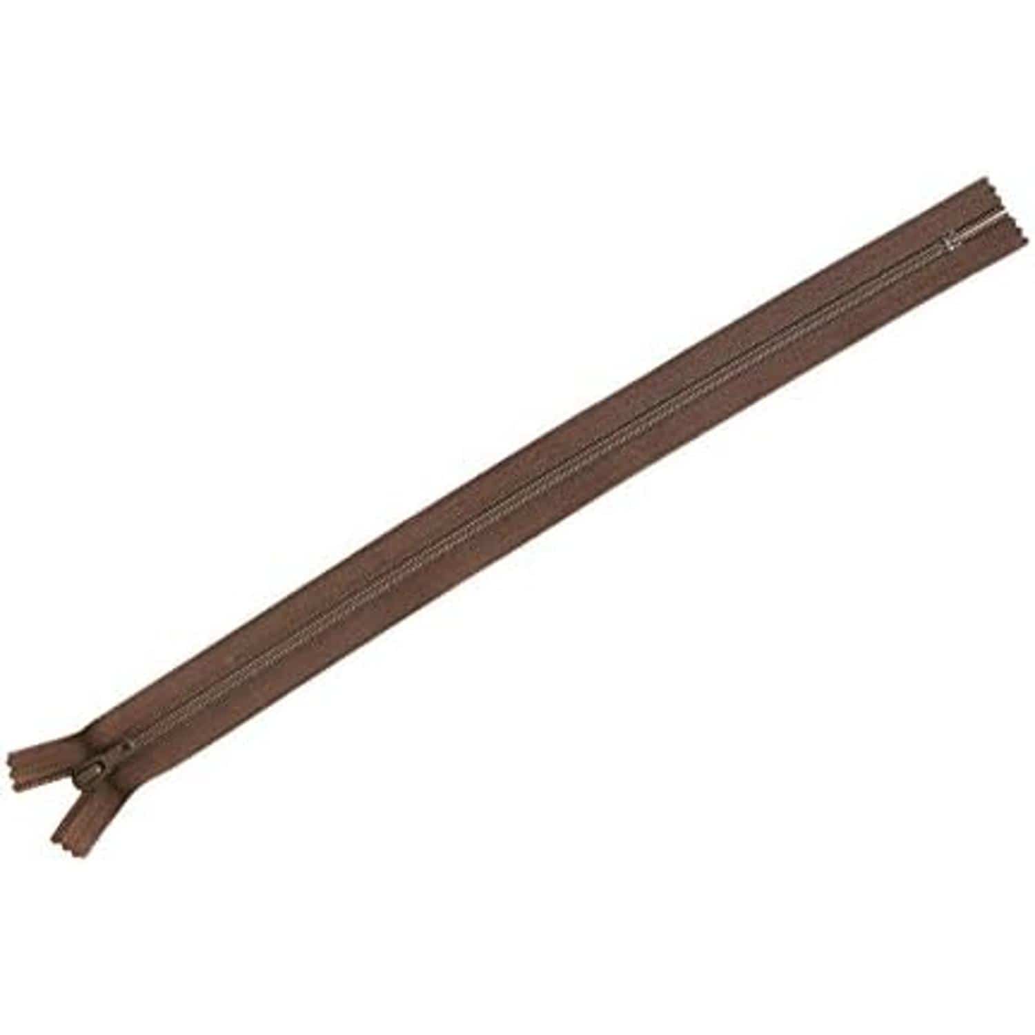 日本紐釦貿易 Y.K.K フラットニットファスナー 50cm 10本入 中茶 FN50-568 （ご注文単位1束）【直送品】