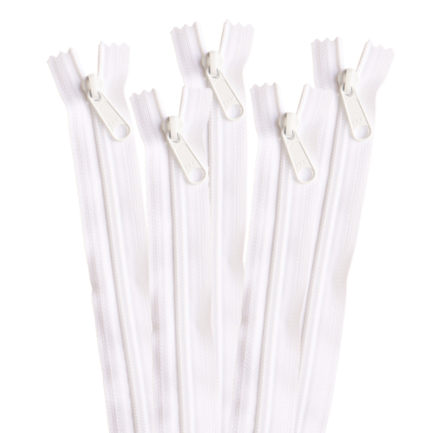日本紐釦貿易 Y.K.K コイルファスナー 34cm 同色5本入り col.501 白 5CN34-501 (ご注文単位1束)【直送品】
