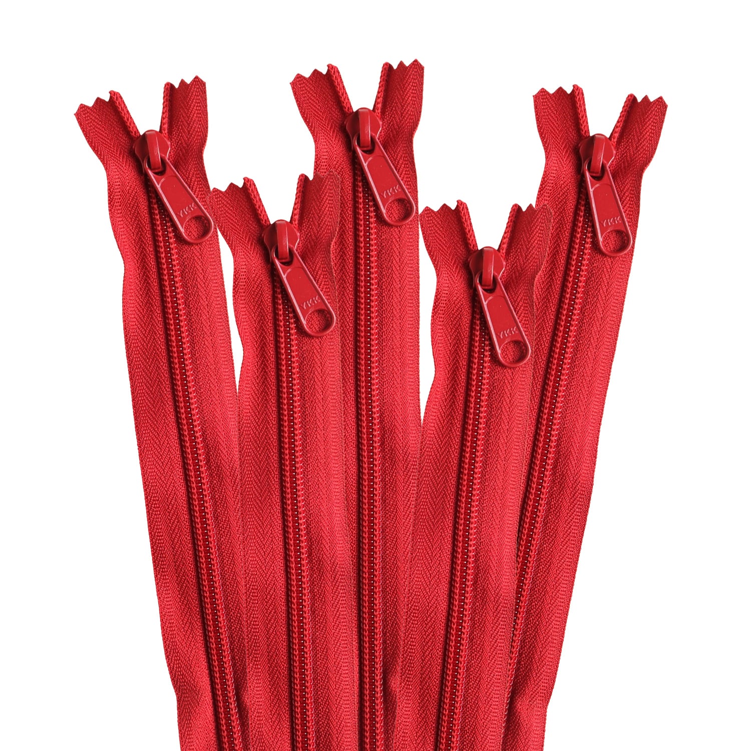 日本紐釦貿易 Y.K.K コイルファスナー 34cm 同色5本入り col.519 赤 5CN34-519 (ご注文単位1束)【直送品】