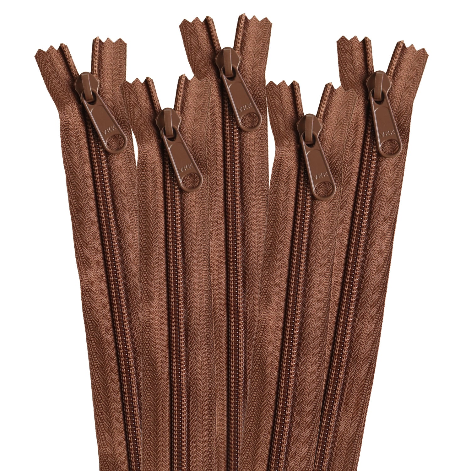 日本紐釦貿易 Y.K.K コイルファスナー 34cm 同色5本入り col.568 中茶 5CN34-568 （ご注文単位1束）【直送品】