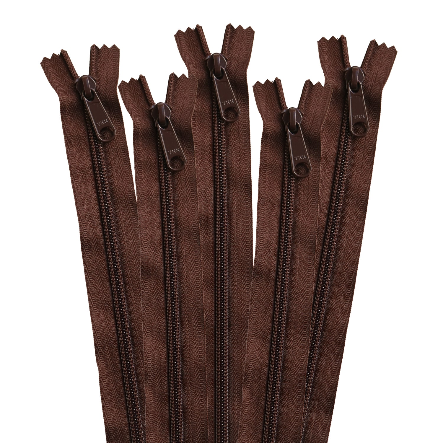 日本紐釦貿易 Y.K.K コイルファスナー 34cm 同色5本入り col.570 こげ茶 5CN34-570 (ご注文単位1束)【直送品】
