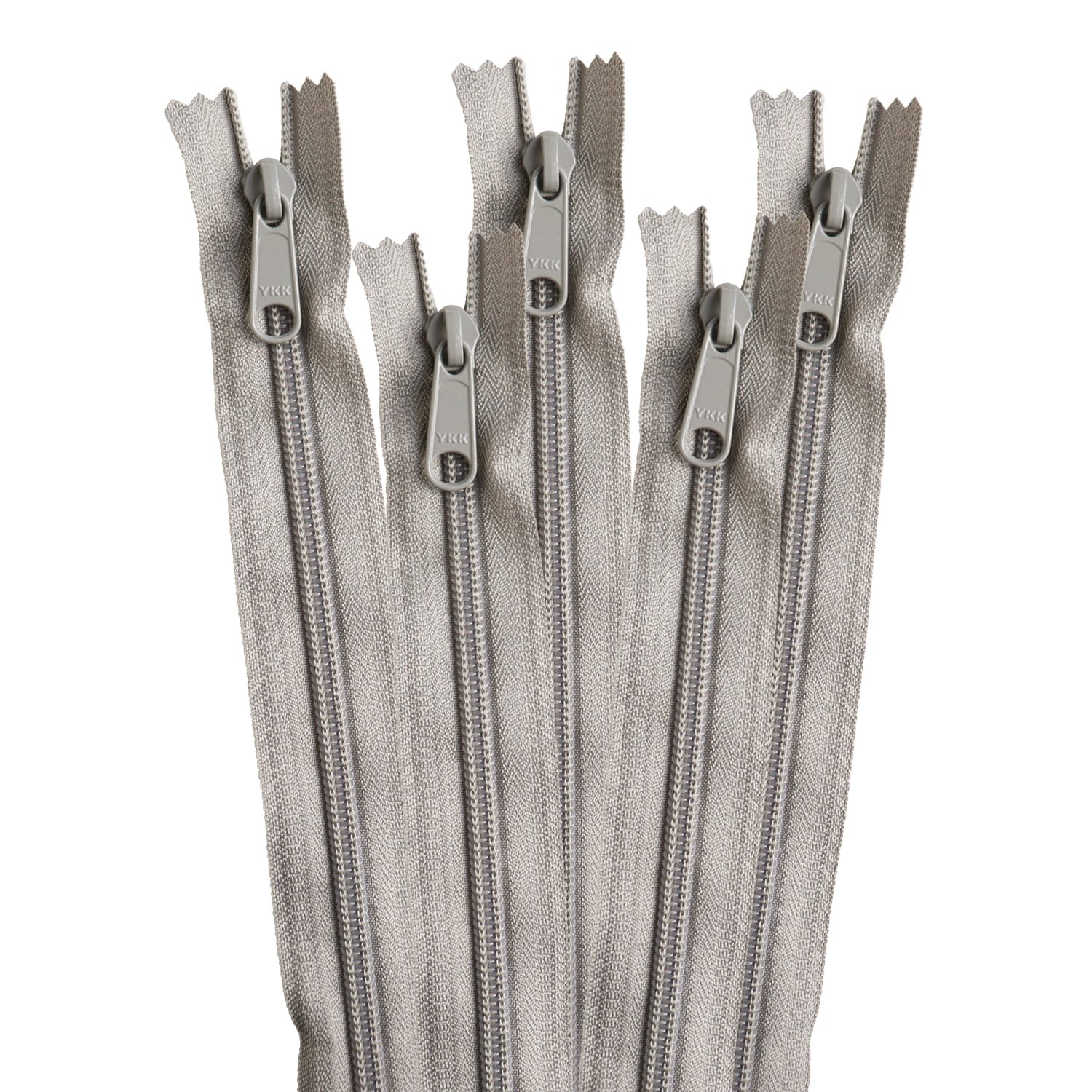 日本紐釦貿易 Y.K.K コイルファスナー 34cm 同色5本入り col.577 グレー 5CN34-577 （ご注文単位1束）【直送品】