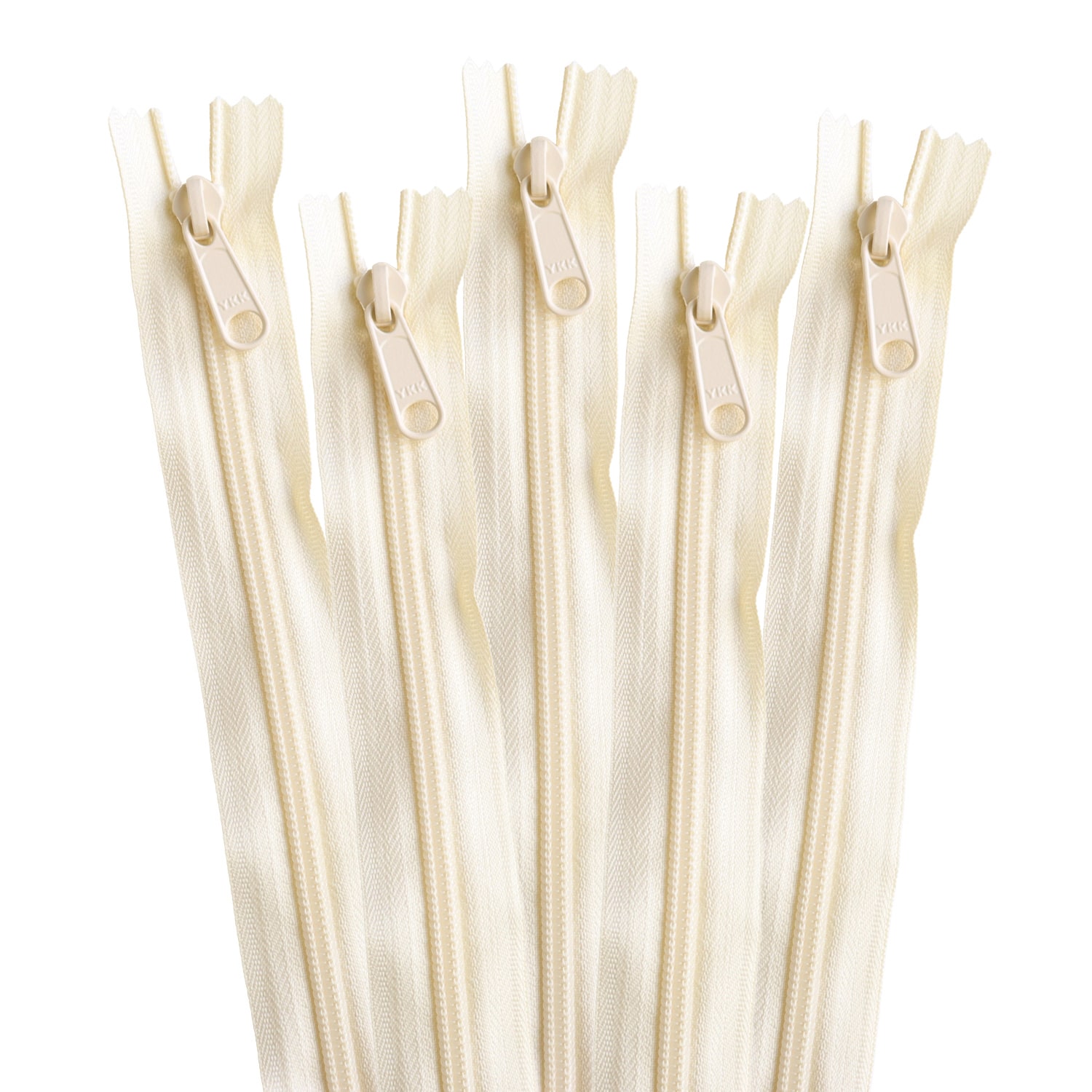 日本紐釦貿易 Y.K.K コイルファスナー 34cm 同色5本入り col.801 生成 5CN34-801 (ご注文単位1束)【直送品】