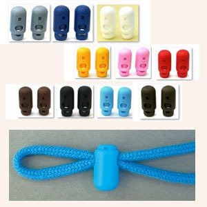 日本紐釦貿易 Y.K.K プラスチックパーツ プラパーツ コードストッパー 赤 穴径φ0.6cm 2個入 SR25-519 (ご注文単位1枚)【直送品】