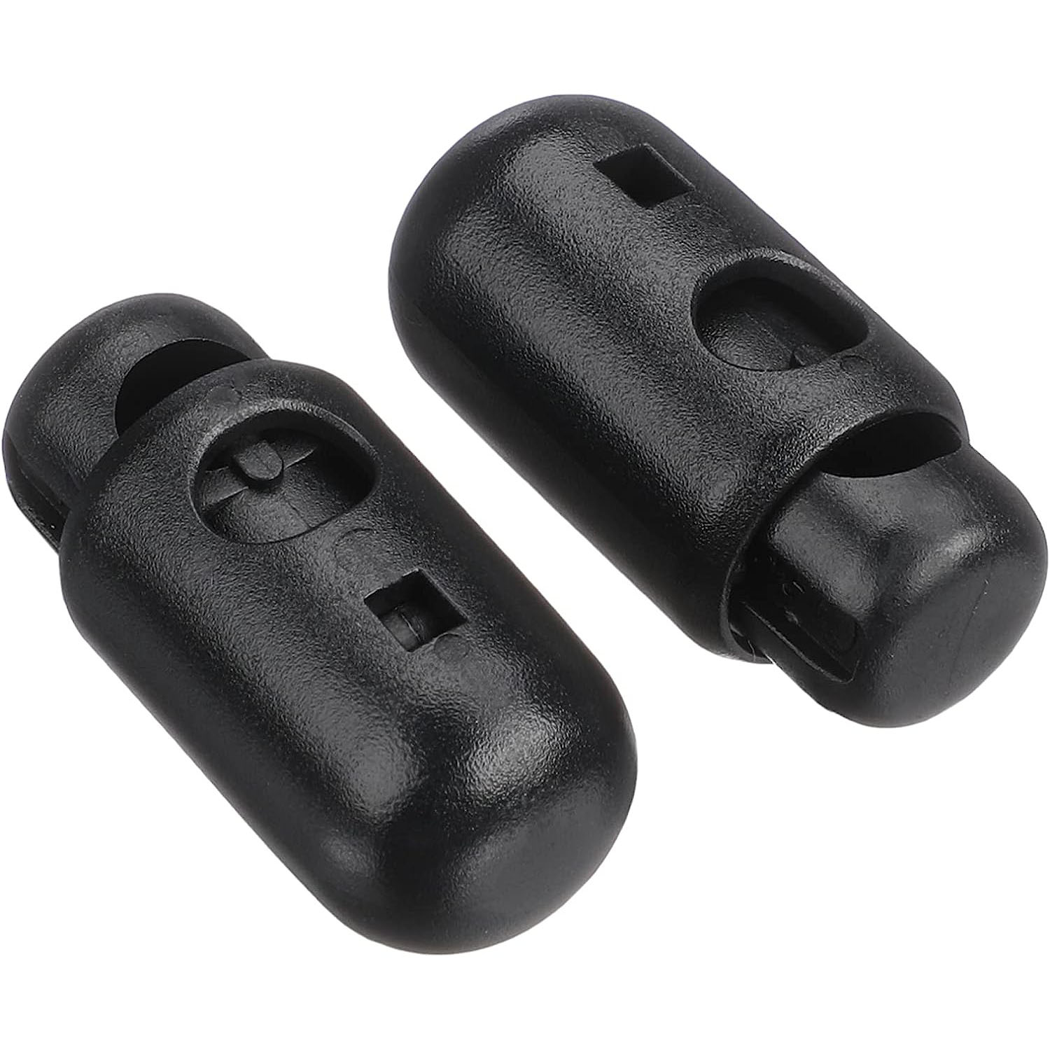 日本紐釦貿易 Y.K.K プラスチックパーツ プラパーツ コードストッパー 黒 穴径φ0.6cm 2個入 SR25-580 (ご注文単位1枚)【直送品】