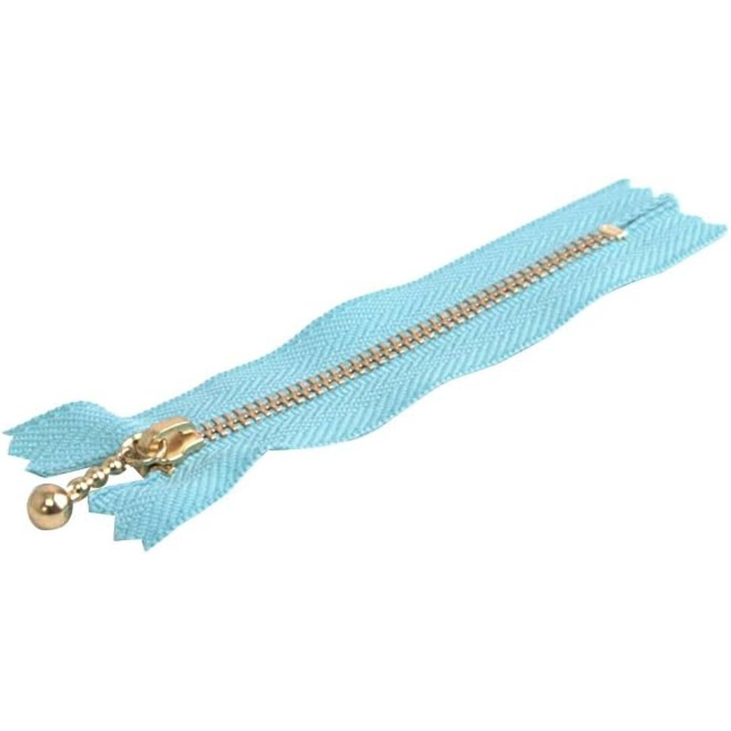 日本紐釦貿易 Y.K.K 玉付ファスナー 16cm 10本入 スカイブルー 3G16-544 （ご注文単位1束）【直送品】