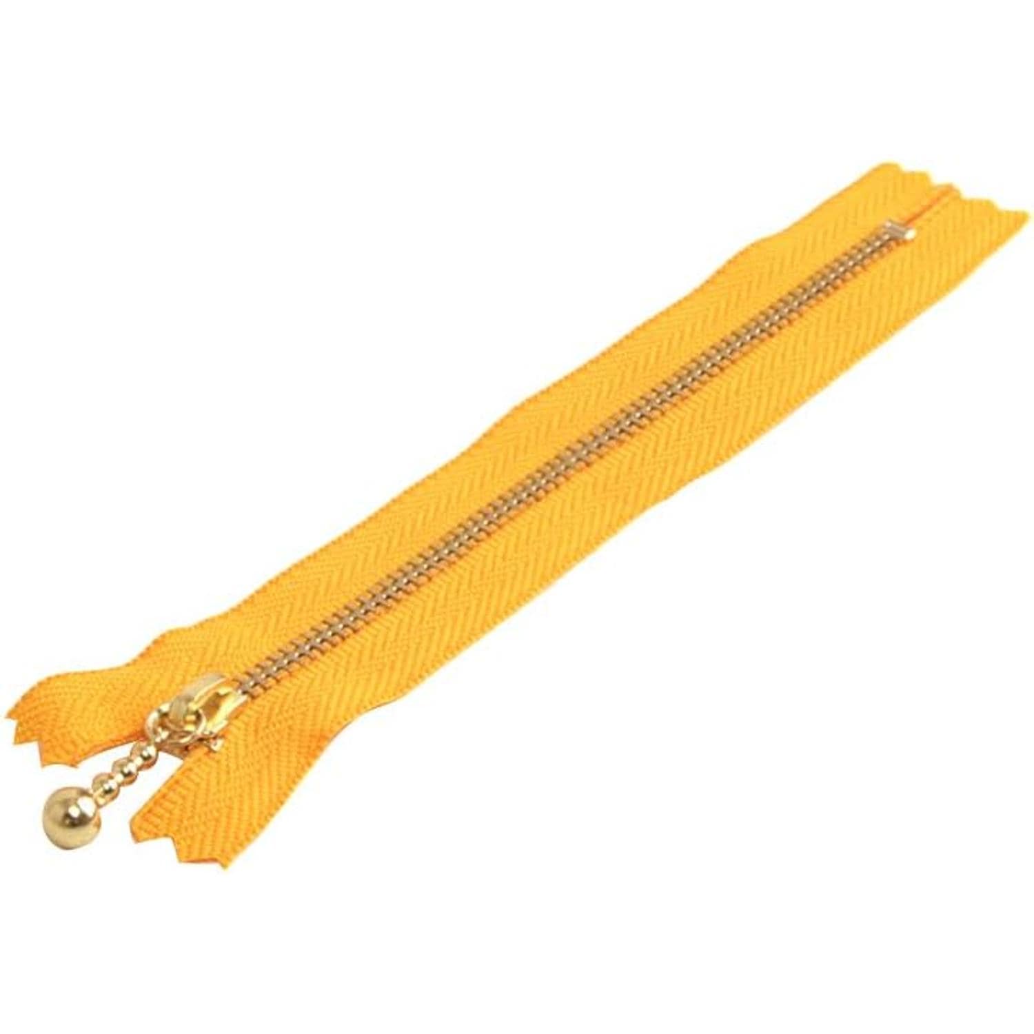 日本紐釦貿易 Y.K.K 玉付ファスナー 20cm 10本入 マリーゴールド 3G20-506 （ご注文単位1束）【直送品】