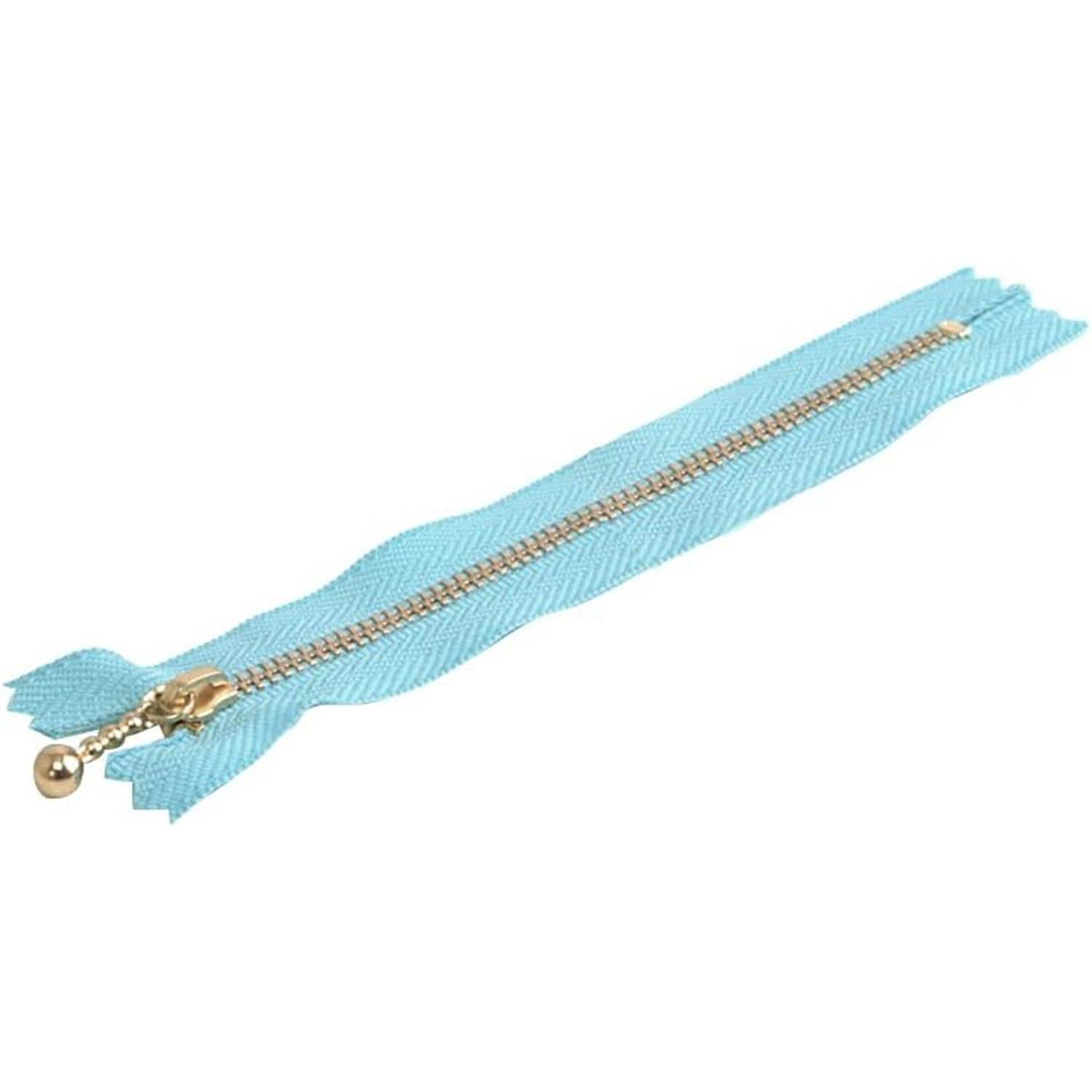 日本紐釦貿易 Y.K.K 玉付ファスナー 20cm 10本入 スカイブルー 3G20-544 （ご注文単位1束）【直送品】