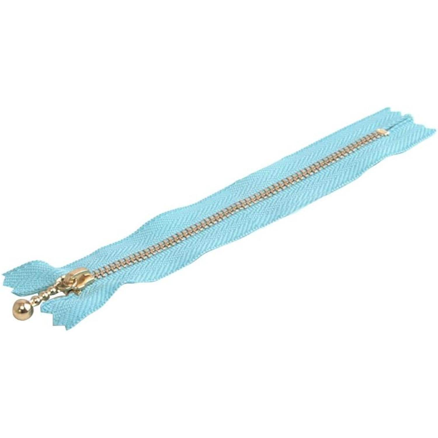 日本紐釦貿易 Y.K.K 玉付ファスナー 25cm 10本入 スカイブルー 3G25-544 （ご注文単位1束）【直送品】