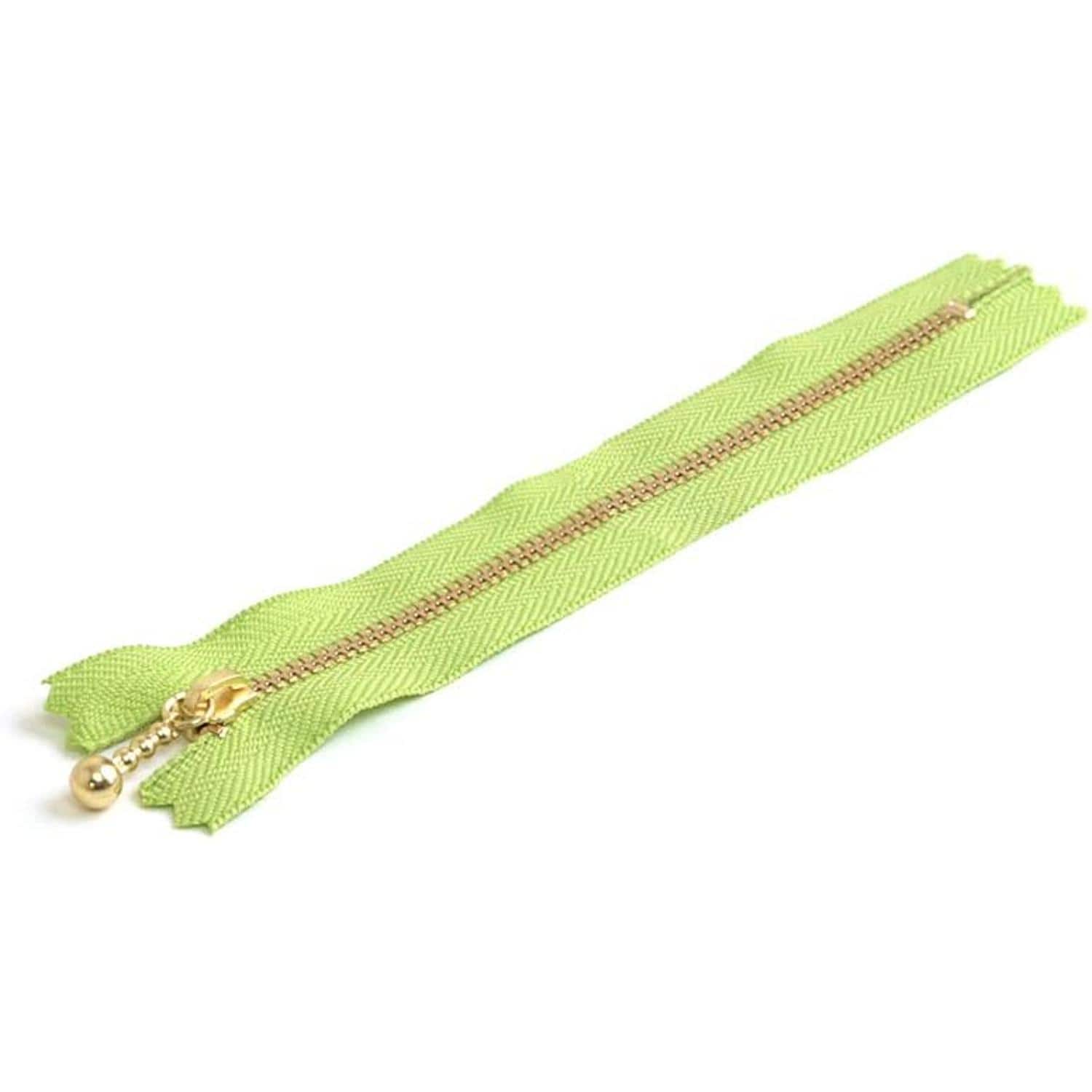 日本紐釦貿易 Y.K.K 玉付ファスナー 25cm 10本入 グリーンアップル 3G25-874 （ご注文単位1束）【直送品】
