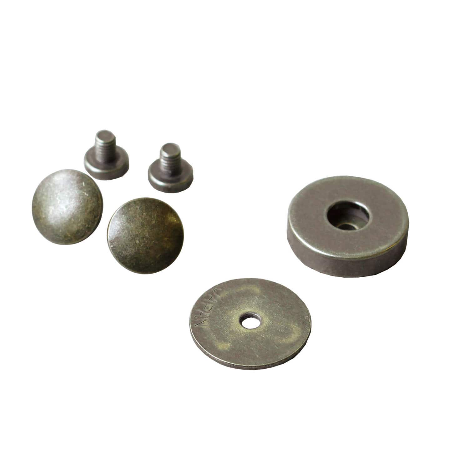 日本紐釦貿易 ネジ式マグネットボタン 3mmxφ14mm 10組入り M74-AG (ご注文単位1束)【直送品】