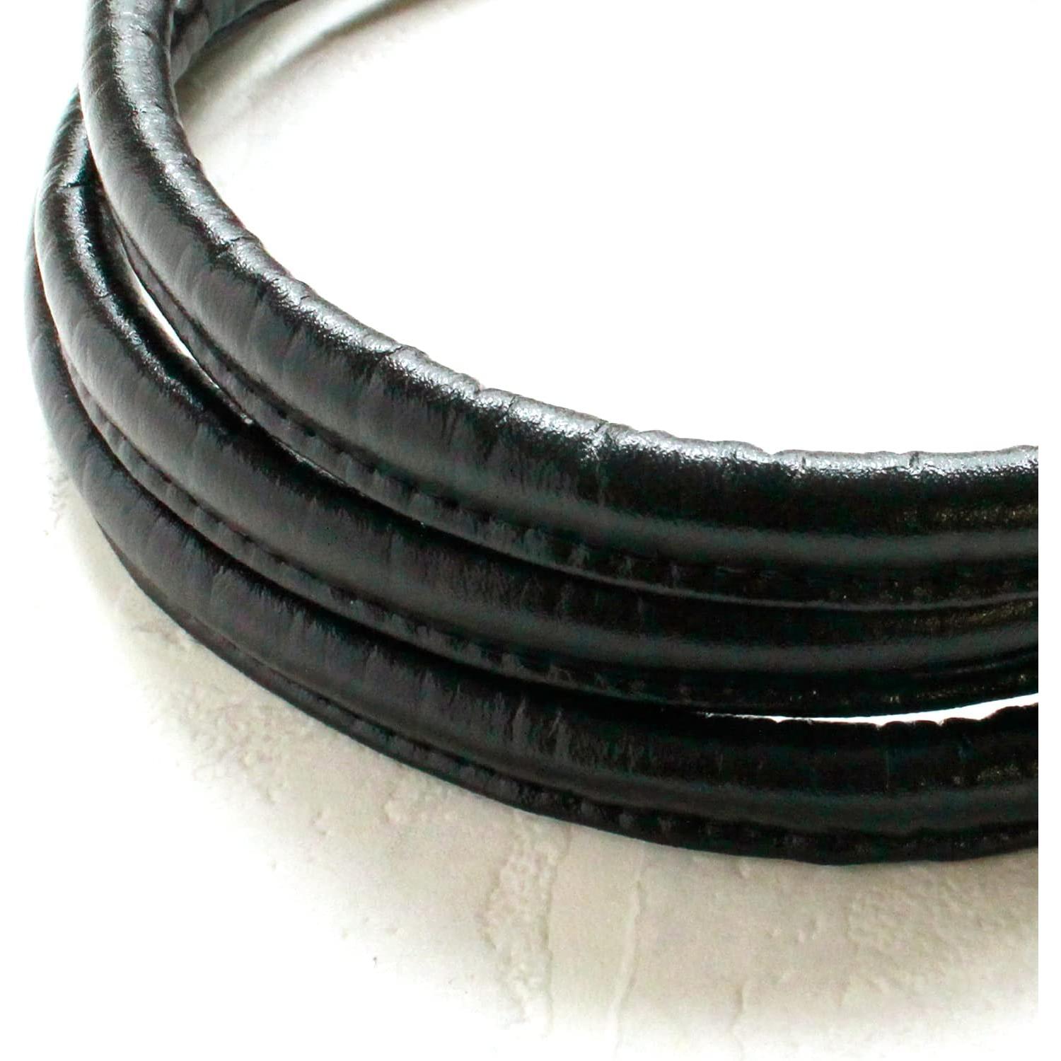 日本紐釦貿易 レザーステッチコード ブラック 1.8mカット 1本入 SGM-ML16-B （ご注文単位1束）【直送品】