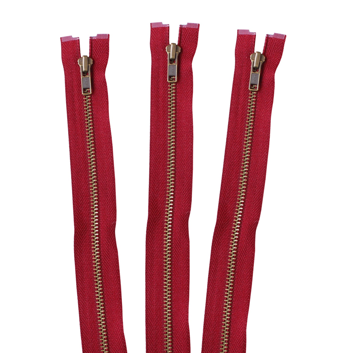 日本紐釦貿易 Y.K.K オープンファスナー 60cm 同色3本入 col.519 赤 4GKB60-519 （ご注文単位1束）【直送品】